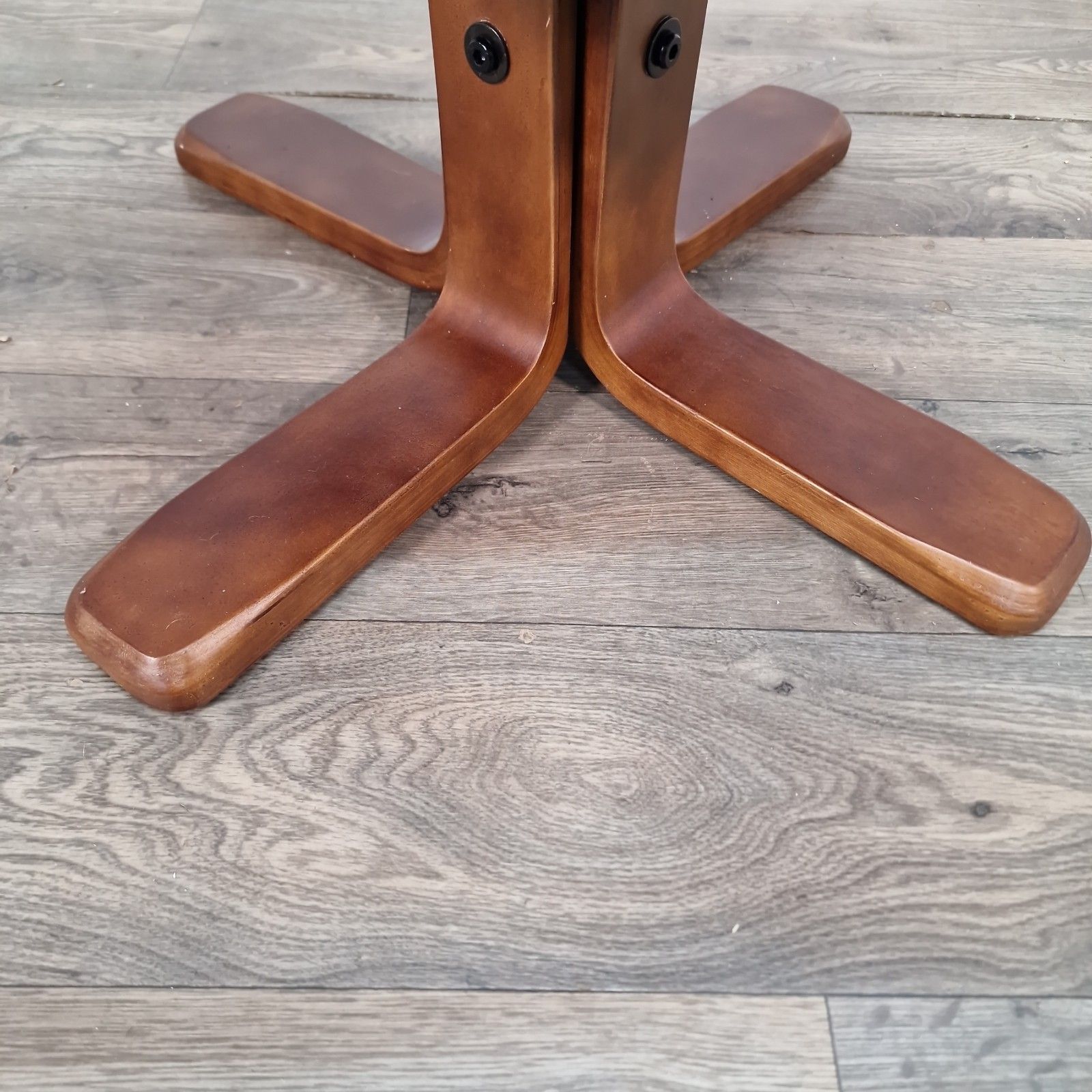 Vintage Sloped Footstool Brown Leather Style Rest Stool Suit Stressless Retro photo vintage