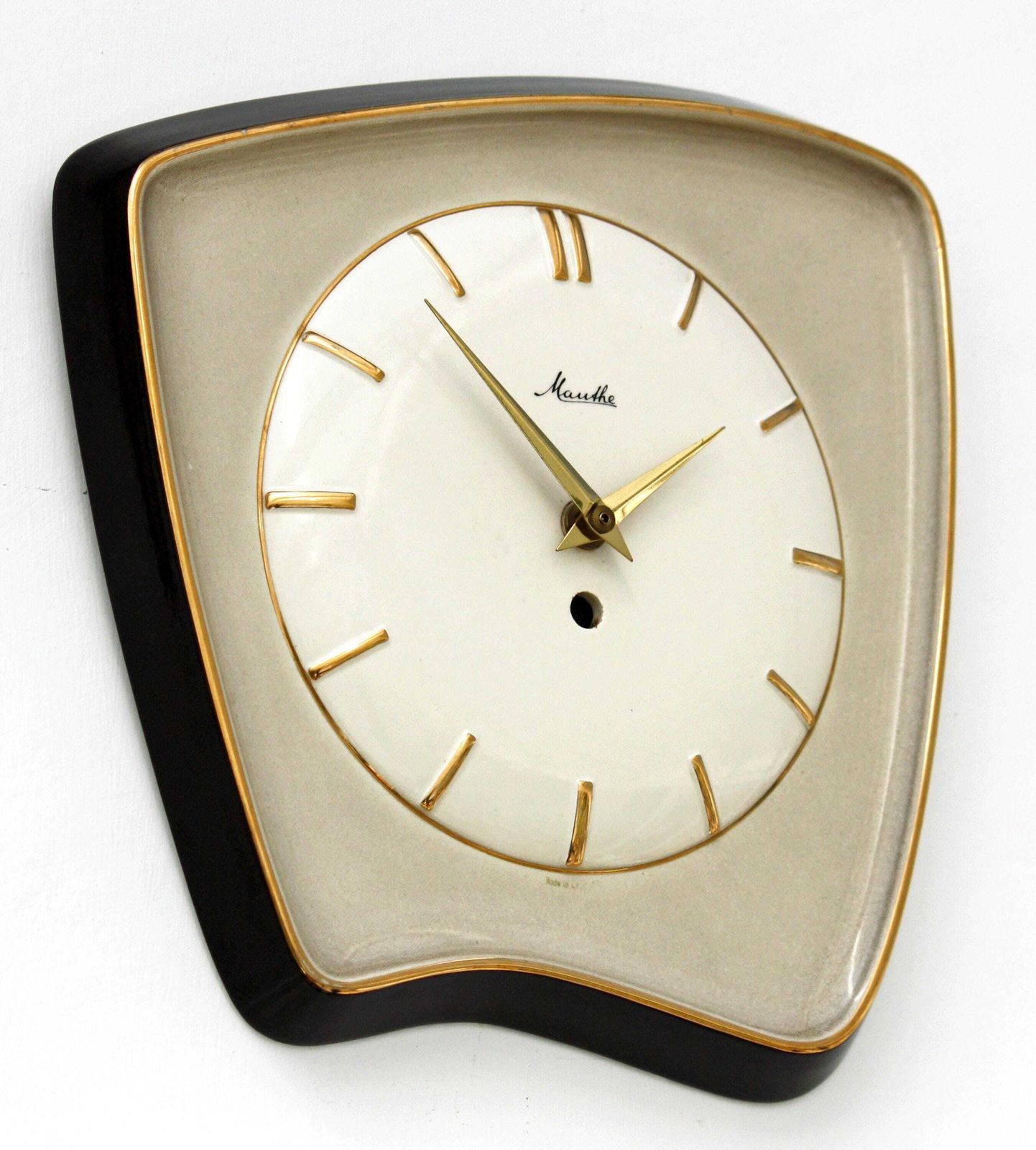 Vintage Mauthe Wall Clock   27cm Ceramic Retro Style Mid Century Style Antique Clock German Clock Gift Off The Wall Clocks photo furniture