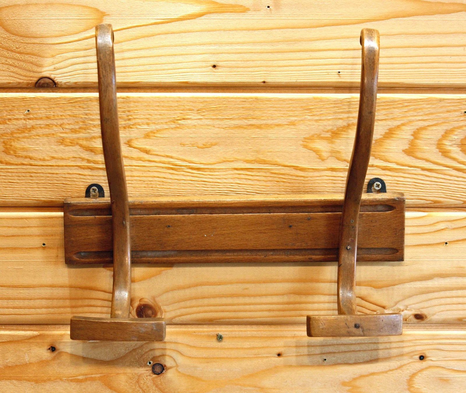 Vintage Wooden Coat Hooks   30cm French Mid Century Hanger Distressed Wall Decor Off The Wall Clocks photo furniture