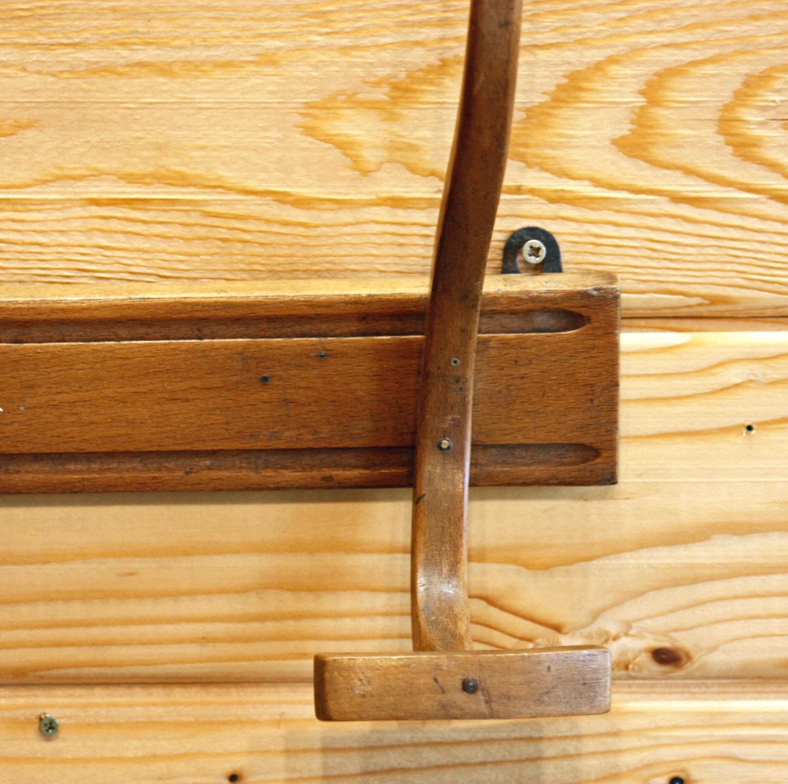 Vintage Wooden Coat Hooks   30cm French Mid Century Hanger Distressed Wall Decor Off The Wall Clocks photo Furniture