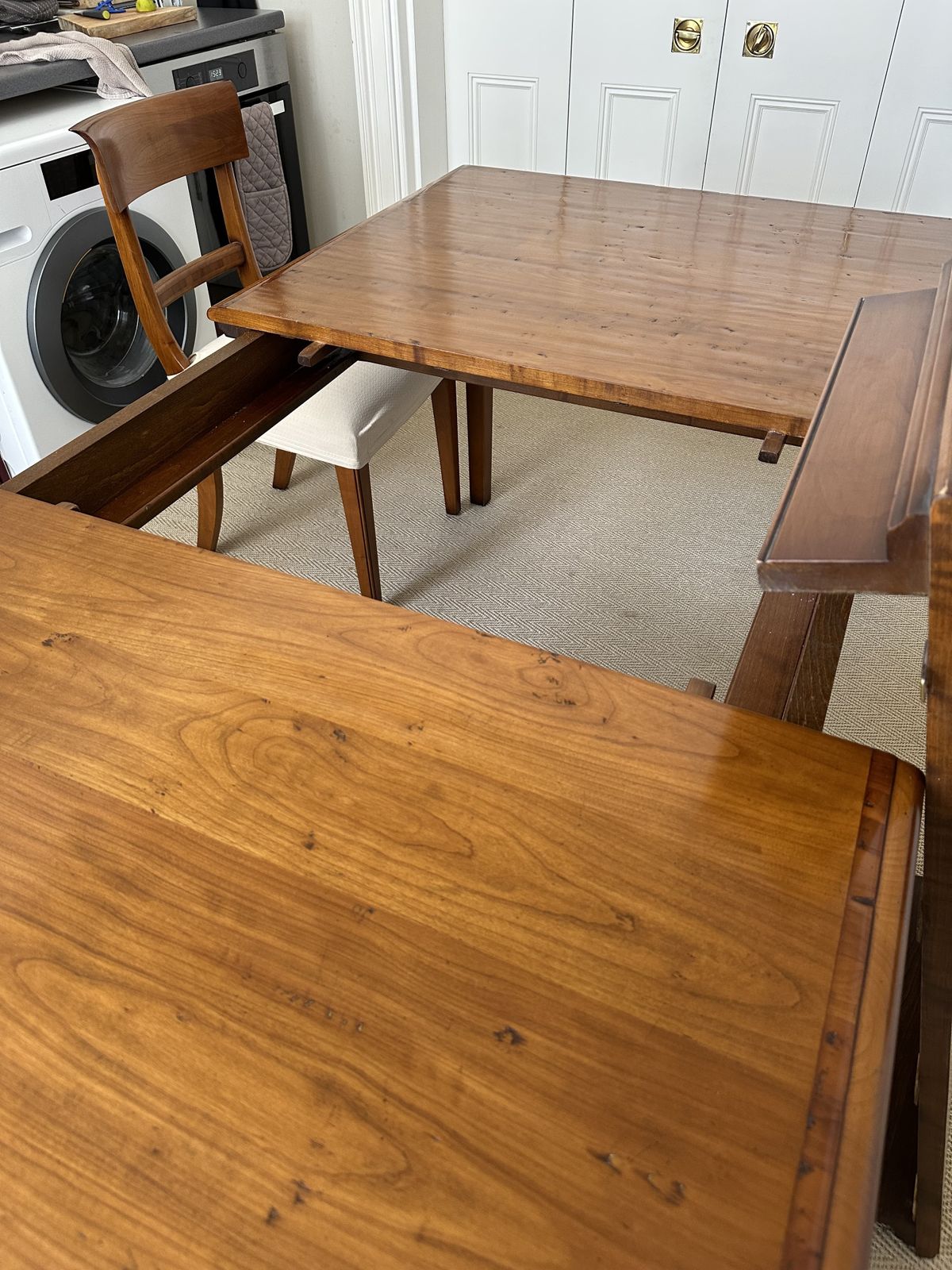 Cherry Wood Dining Table And Chairs Set photo 1500.0