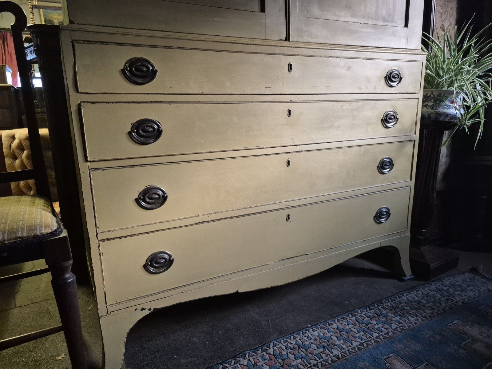 photo for sale Fabulous C1820 Rustic Country House Yellow Regency Larder Cupboard Linen Press