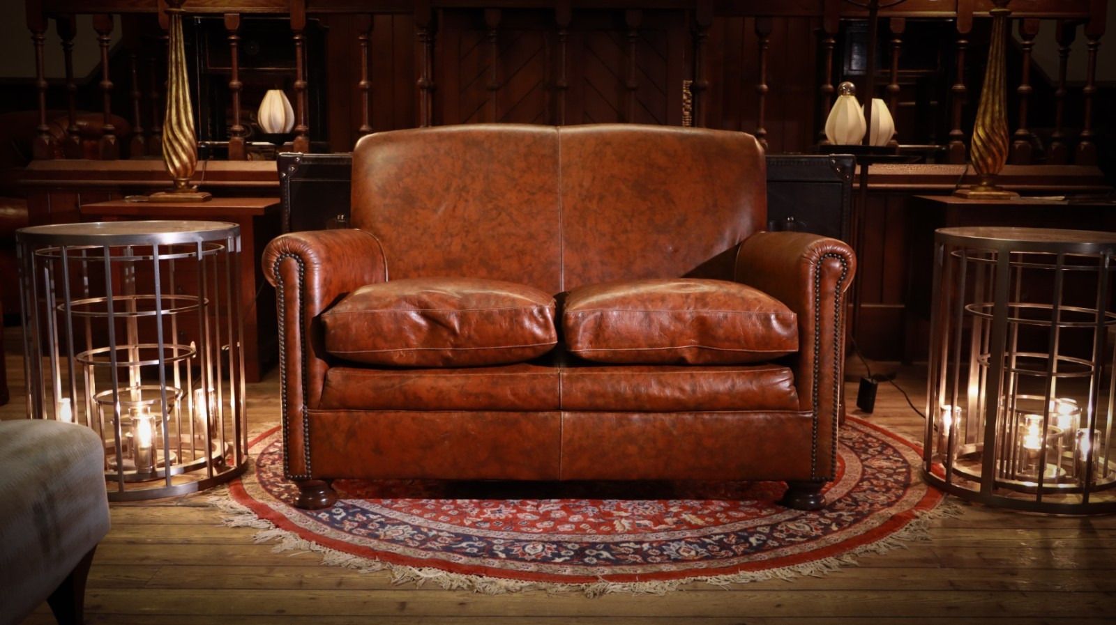 Stunning Tetrad Prince Midi 2 Seater Leather Club Small Sofa Brompton Tan 🚚🇬🇧 photo 1750.0