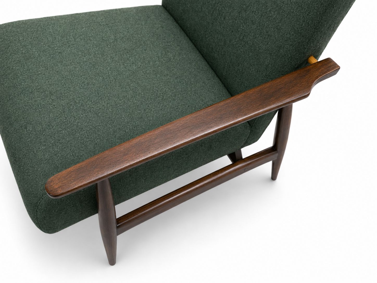 1960 Henryk Lis Mid Century Armchair In Green Tweed photo vintage