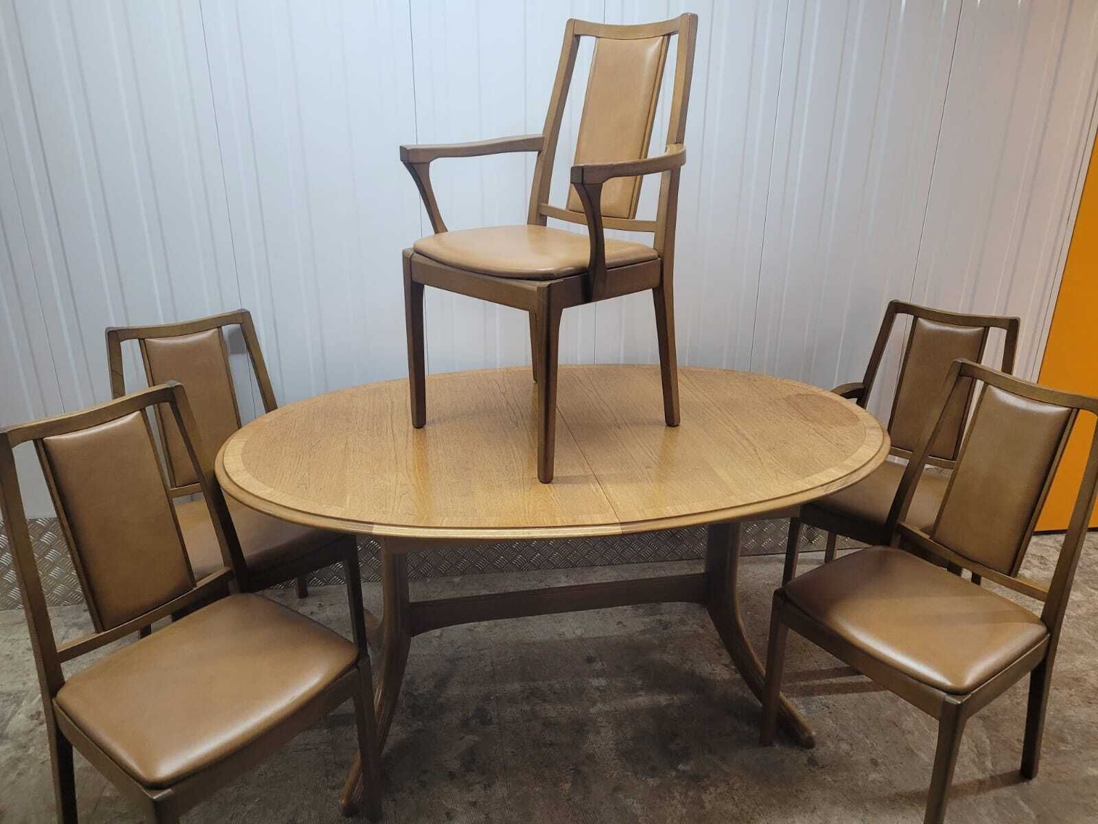 Nathan Extendable Dining Table And Five Chairs Mid Century