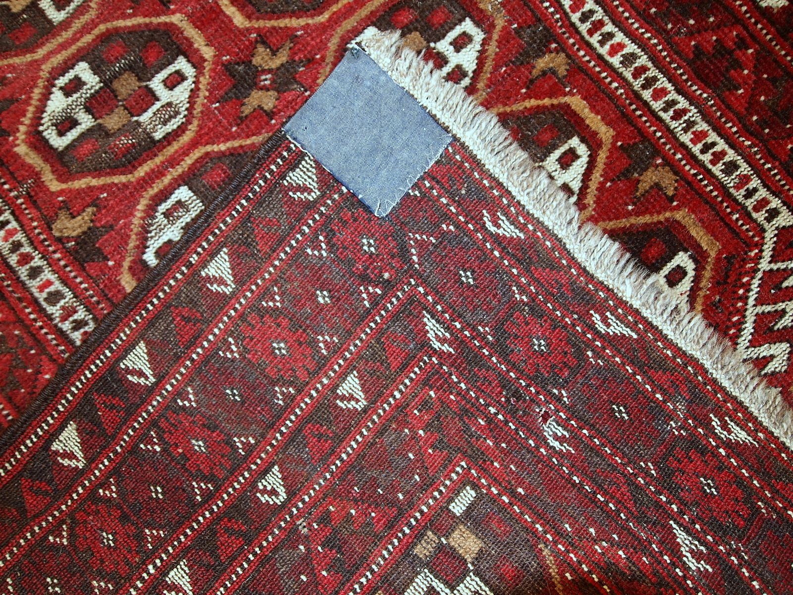 photo for sale Antiek Afghaans Adraskand-gebedskleed 2,7' x 3,7' | Wol | Ca. jaren 1920