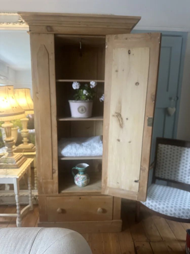 Old Pine Cupboard With Shelves Wardrobe photo furniture