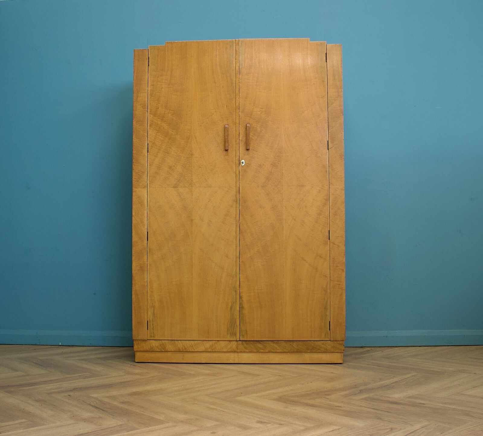 Vintage Art Deco Walnut Wardrobe, 1930s #1786