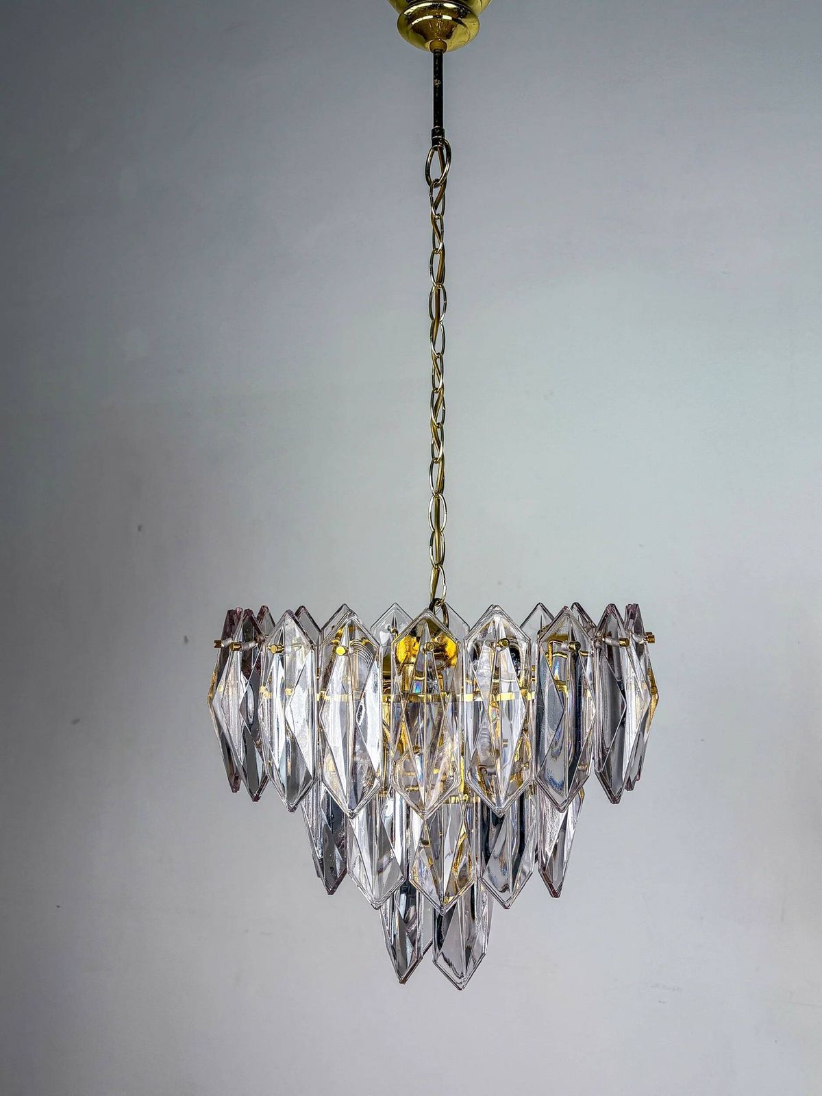 Jt Kalmar Chandelier Cut Glass 3 Tiers Austria 1970s photo furniture