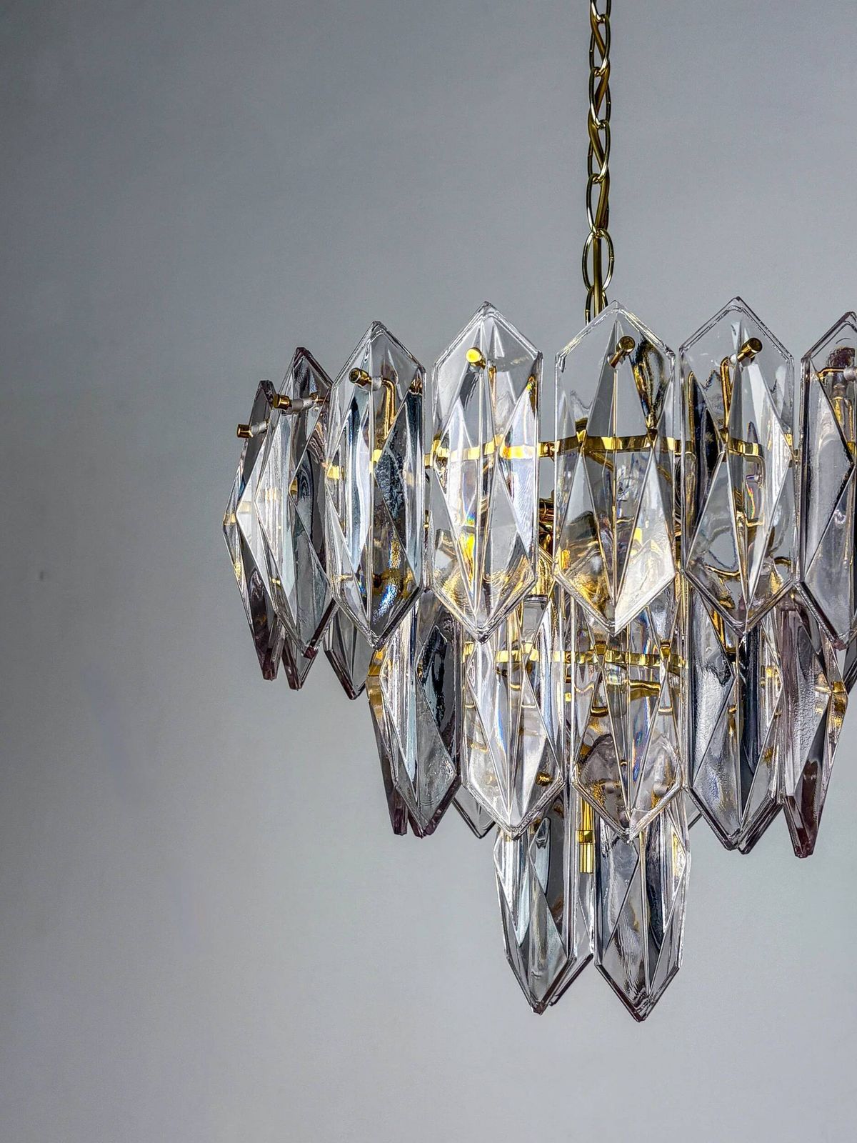 Jt Kalmar Chandelier Cut Glass 3 Tiers Austria 1970s photo 1854.0