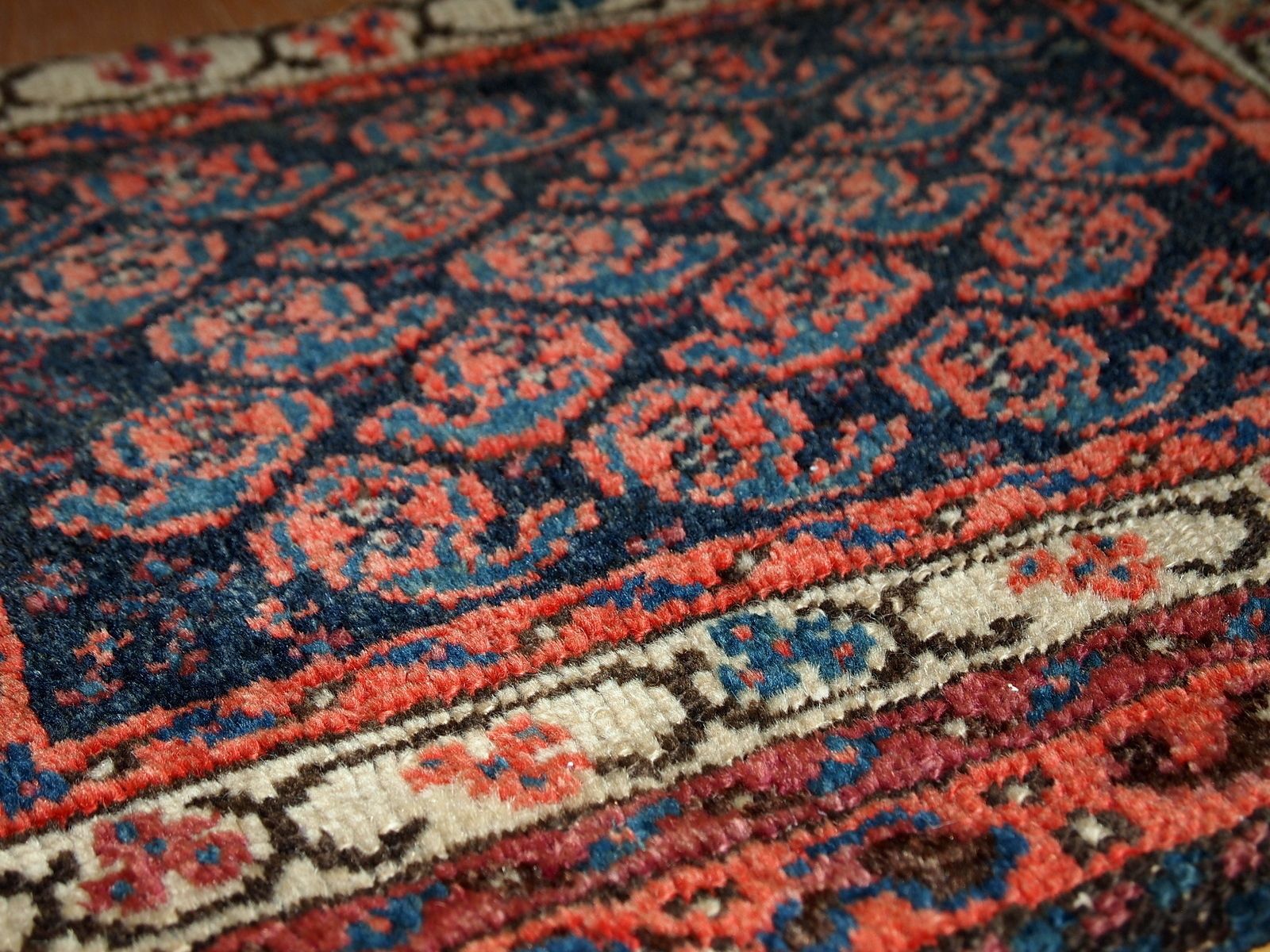 Tapis bag face d'époque, fait main, 37 cm x 46 cm, vers 1900 photo buy