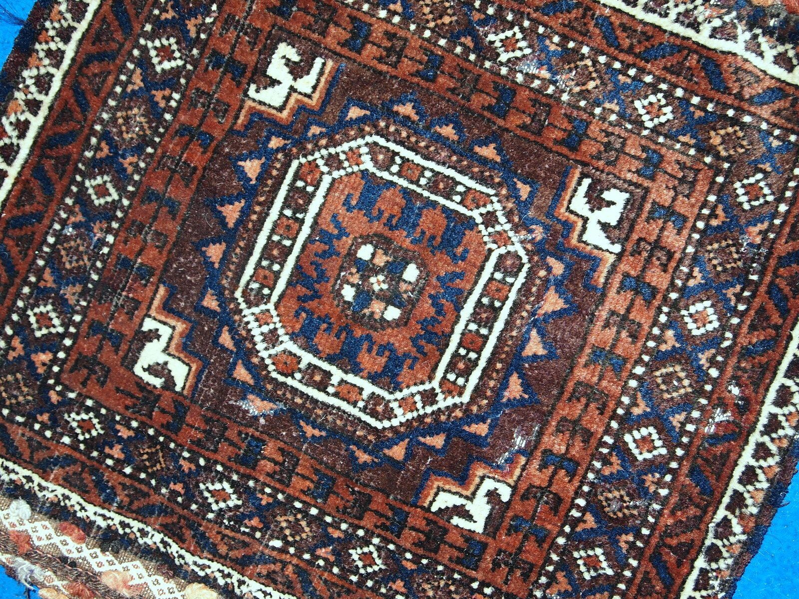 Antique Afghan Baluch Salt Bag 1.4' X 1.5' Wool 1900s photo 325.0
