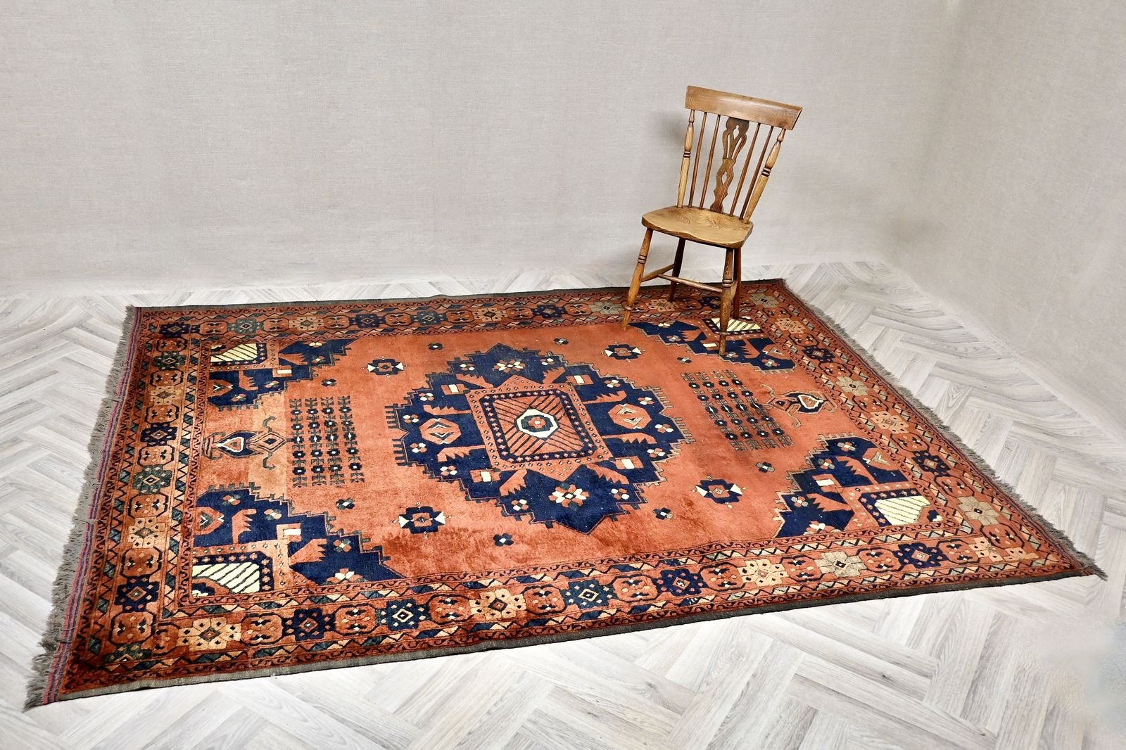 Large Antique Afghan Rug, 1920s