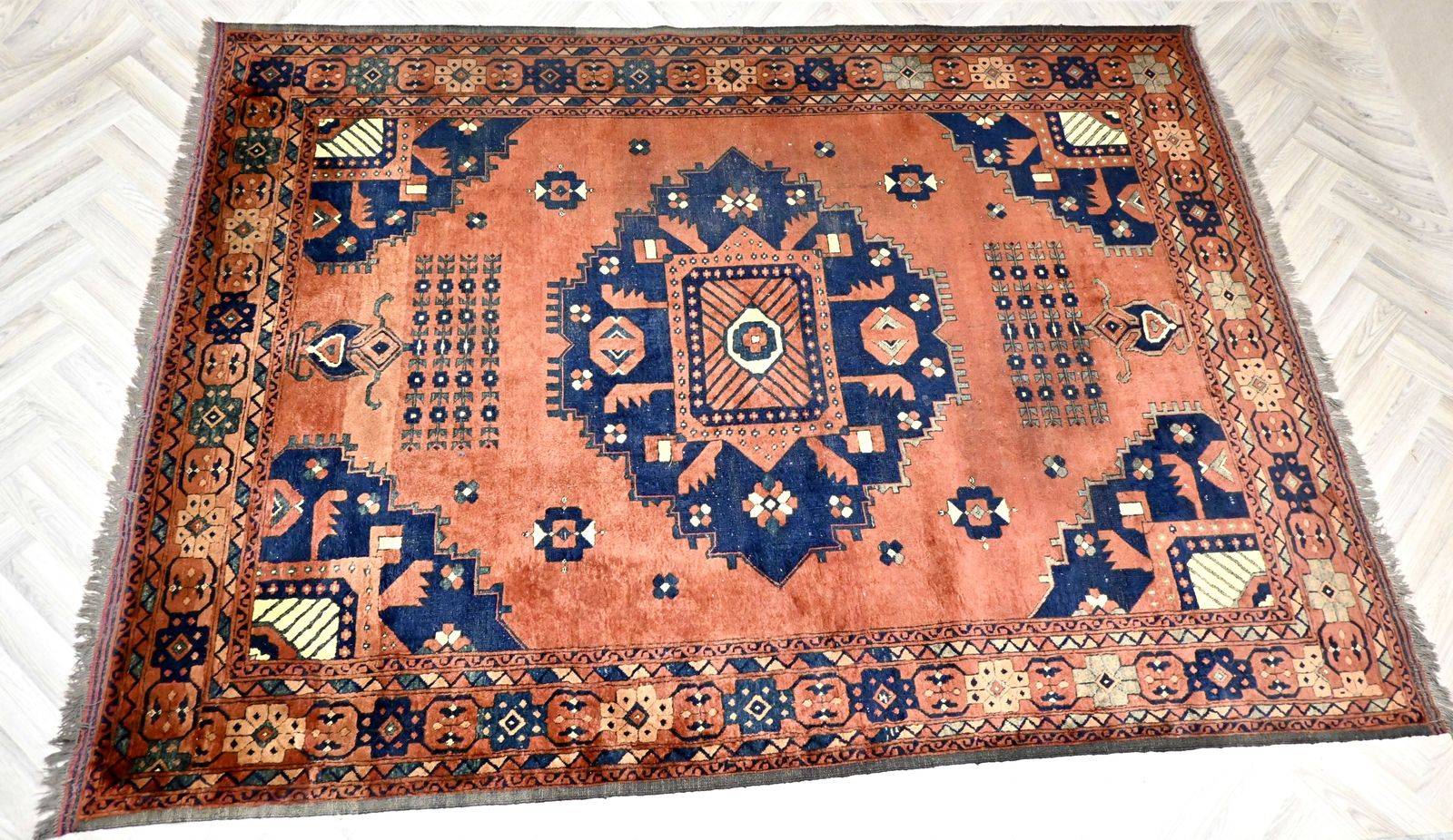 Large Antique Afghan Rug, 1920s photo furniture