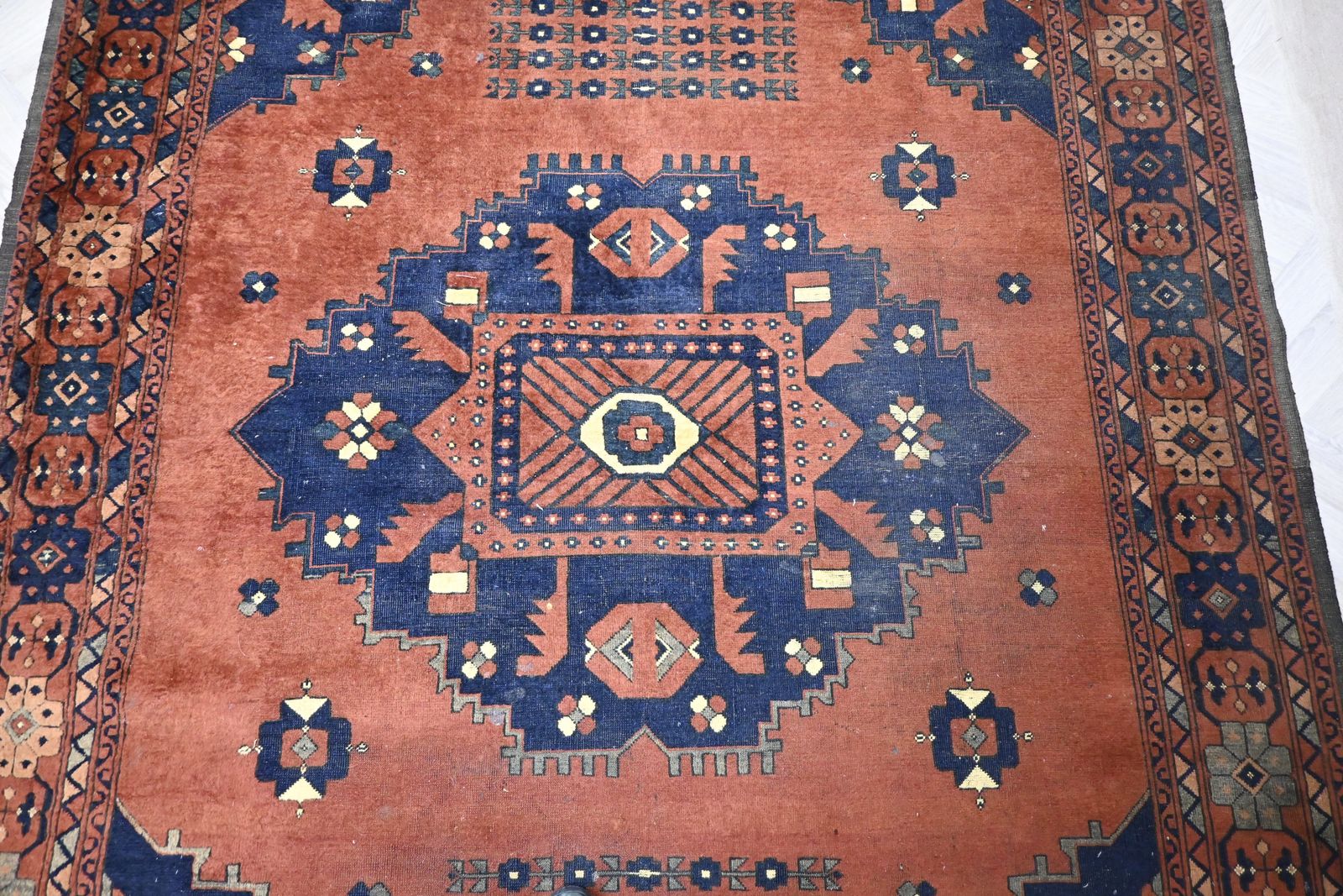 Large Antique Afghan Rug, 1920s photo Textiles