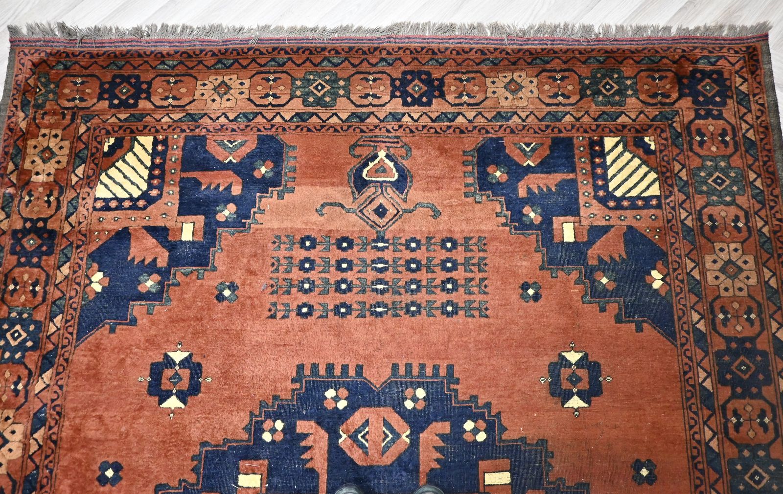 Large Antique Afghan Rug, 1920s photo 495.0