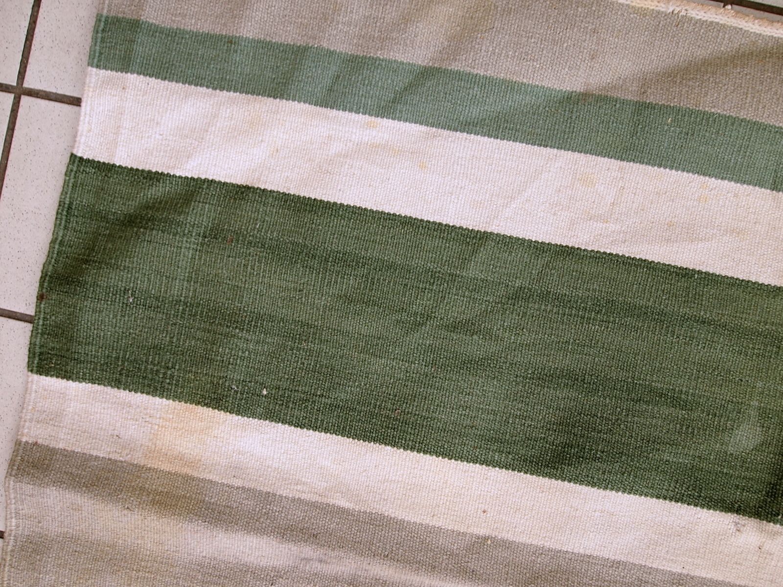 Tapis Dhurri kilim indien d'époque, fait main, 5.4' x 7.8', rayures, années 1930 photo Textiles
