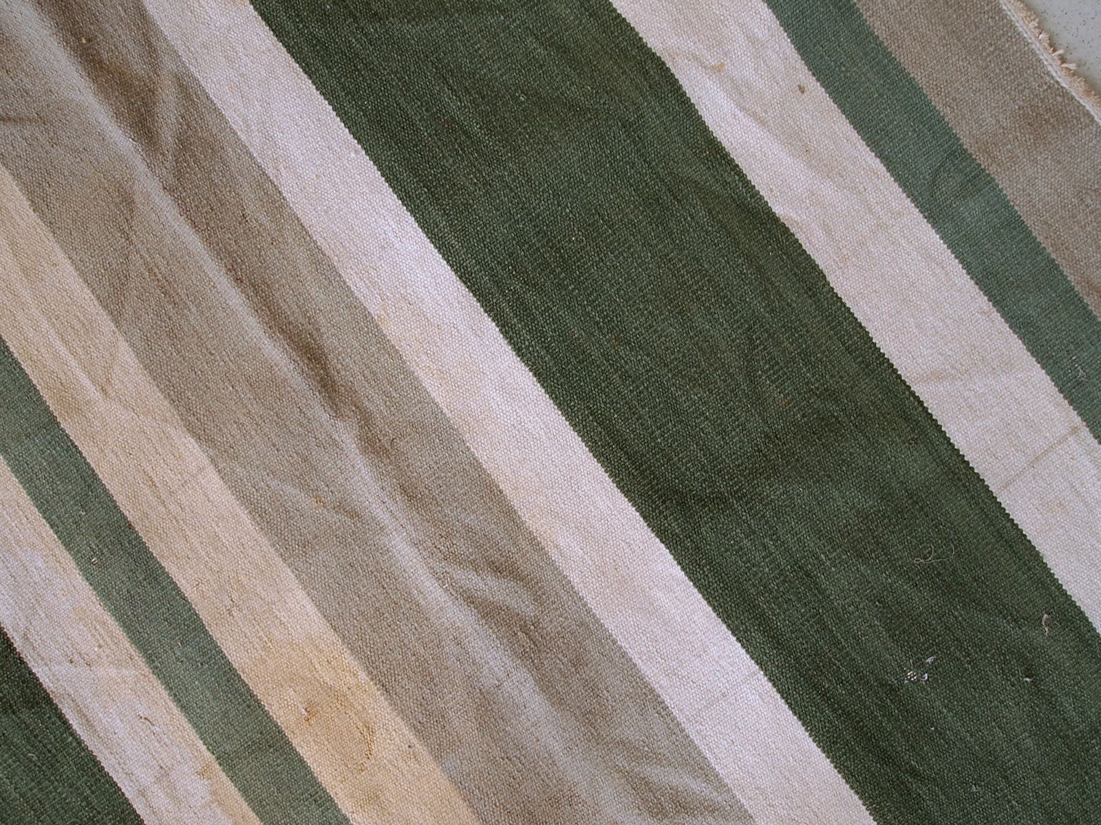 Tapis Dhurri kilim indien d'époque, fait main, 5.4' x 7.8', rayures, années 1930 photo vinterior