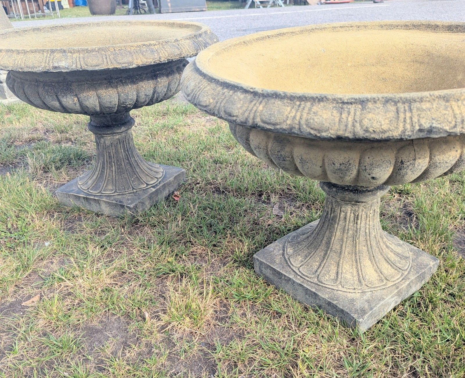 photo furniture Woodbury Style Garden Urn Planters English Stone Delivery Available 0342.