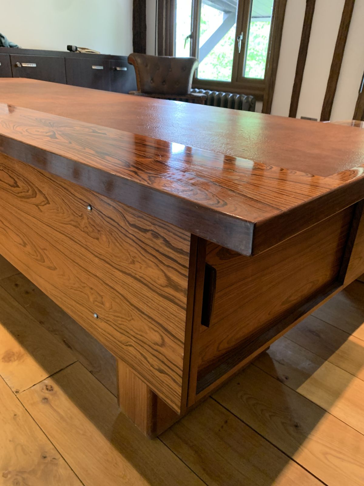 photo for sale Gorgeous Mid Century Rosewood And Leather Desk Vgc