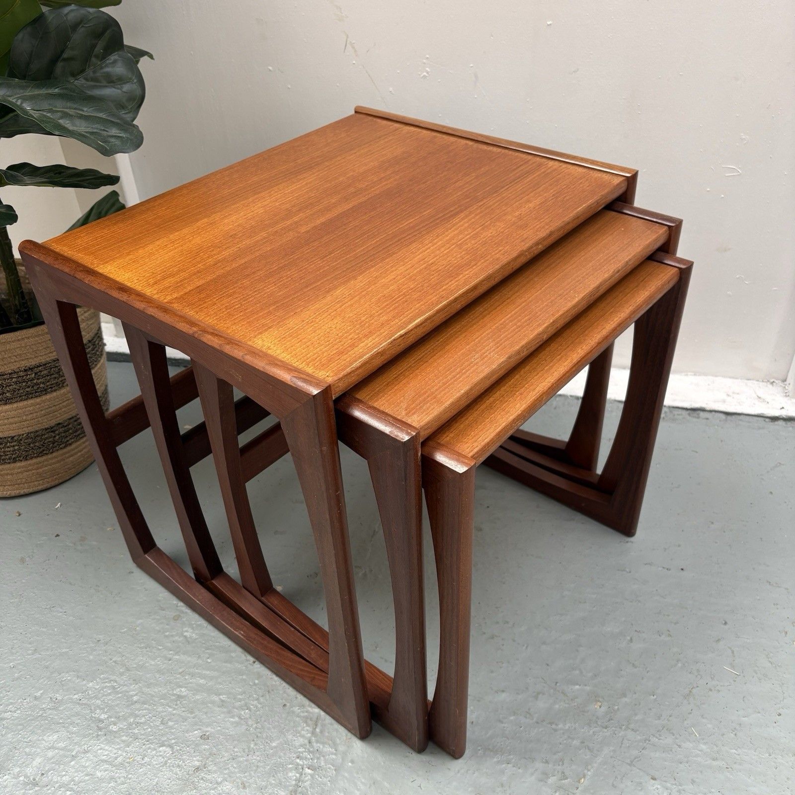 G Plan Quadrille Teak Nest Of Tables Mcm Kofod Larsen Design Excellent Condition photo furniture