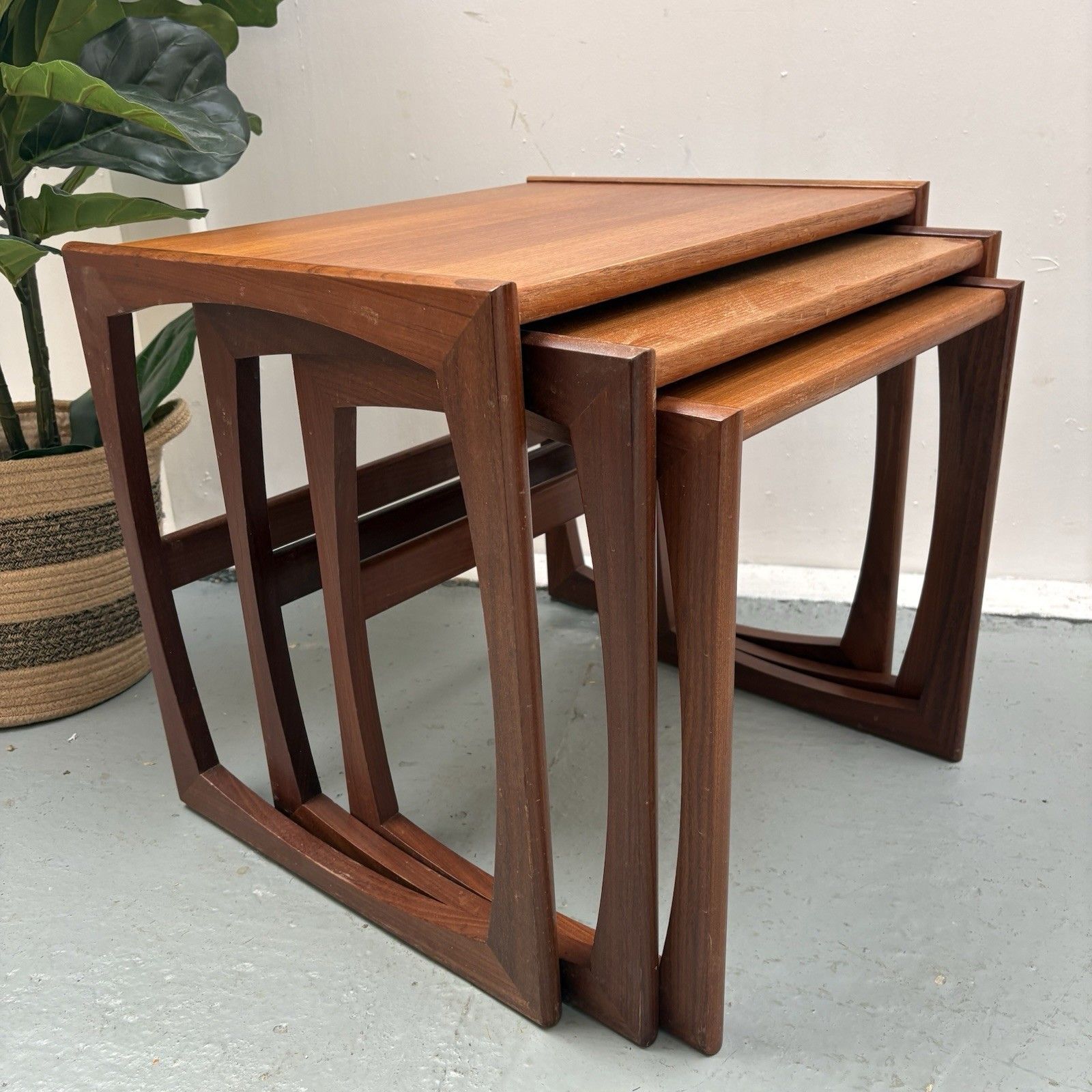 G Plan Quadrille Teak Nest Of Tables Mcm Kofod Larsen Design Excellent Condition photo for sale