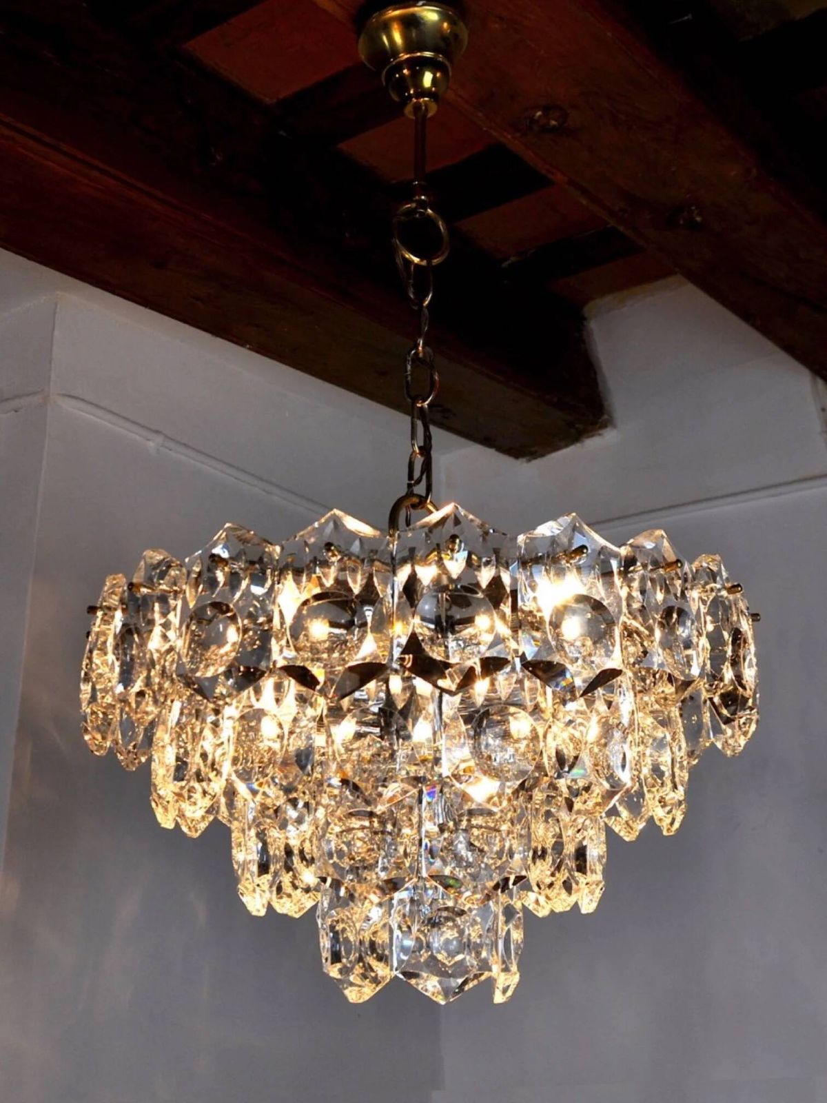 4 Level Crystal Chandelier Kinkeldey, Germany, 1970 photo furniture