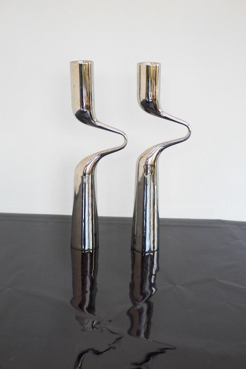 Vintage Sculptural Candleholders By Mikaela Dörfel, 2000s, Set Of 2 photo Home Decor