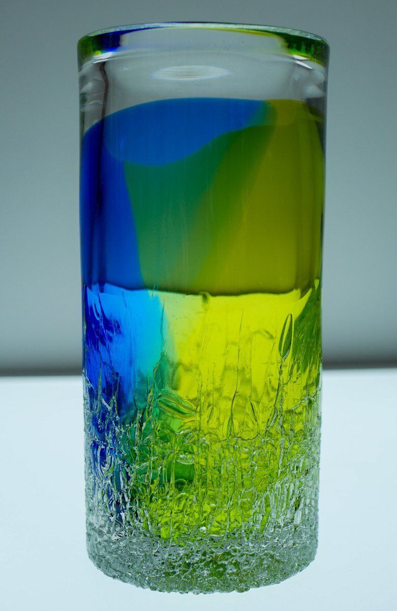 Vase Unik en verre d'art scandinave par Göran Wärff pour Kosta Boda, Suède, années 1980 photo for sale