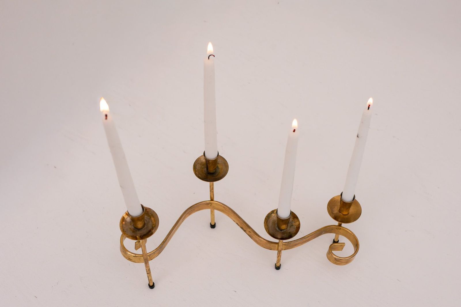 Bougeoirs mid-century modern en métal par Gunnar Ander pour Ystad Metall, Suède, années 1960 photo buy