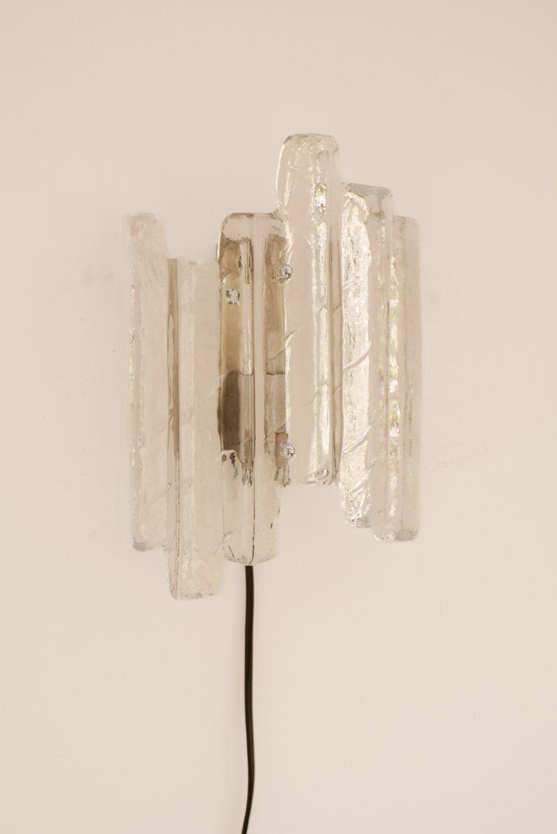 Duitse glazen wandlamp van Fischer Leuchten, jaren 1970 photo for sale