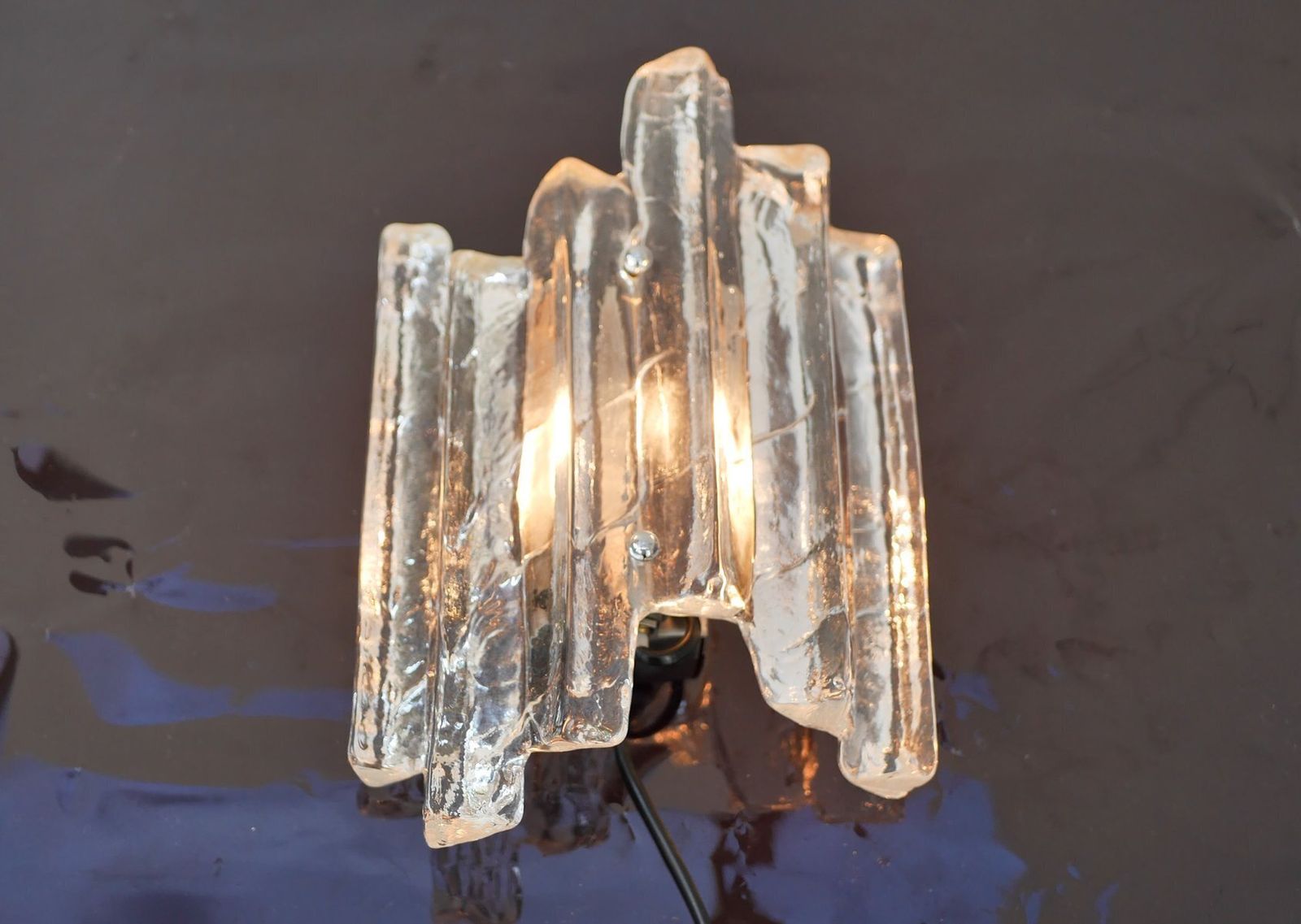 Duitse glazen wandlamp van Fischer Leuchten, jaren 1970 photo Verlichting