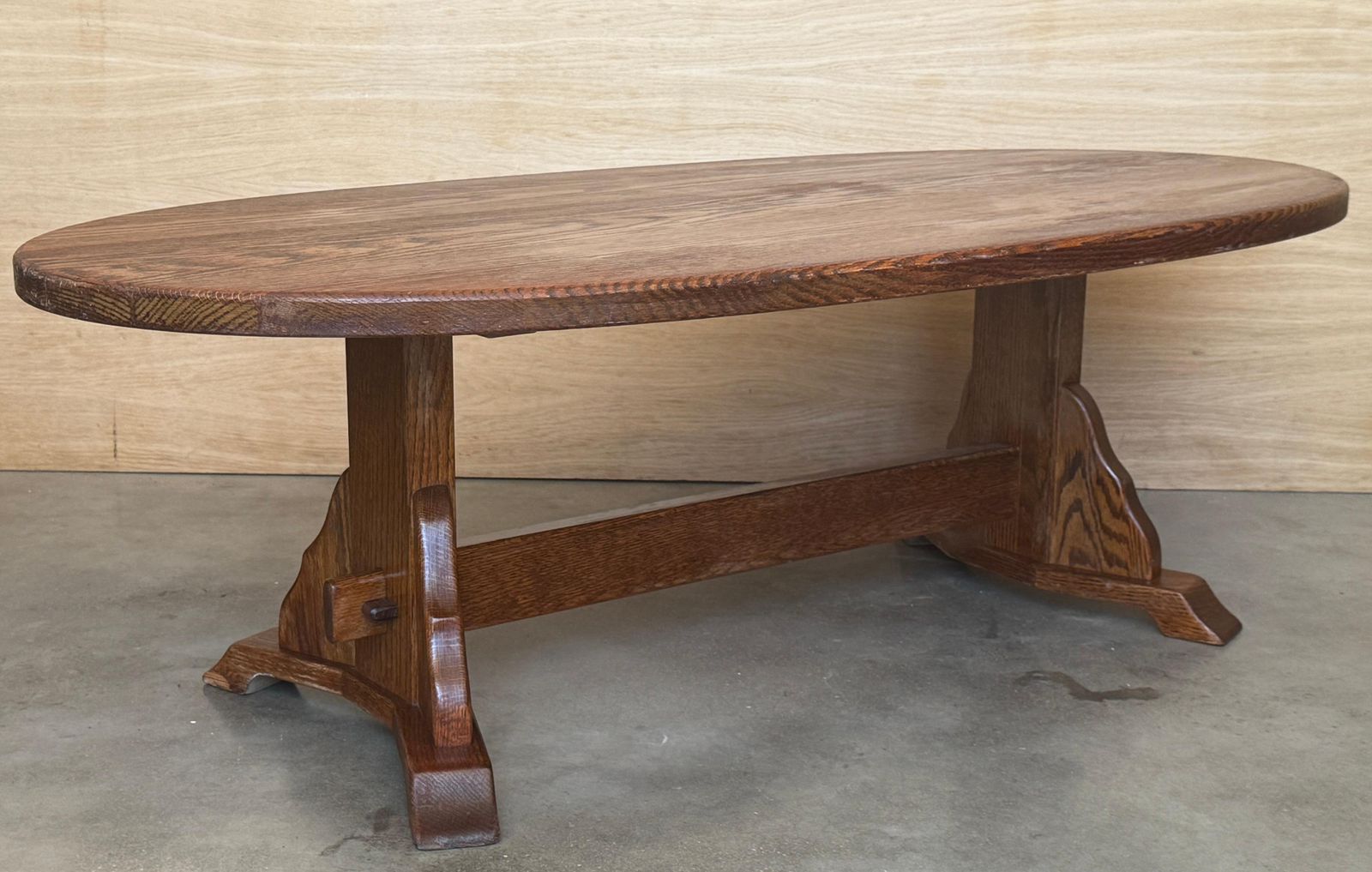 Low Oval Oak Table In Arts & Crafts Style photo buy