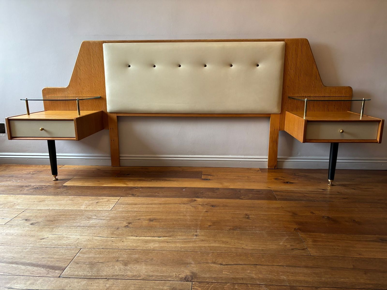G Plan Headboard With Side Drawers, Late 20th Century