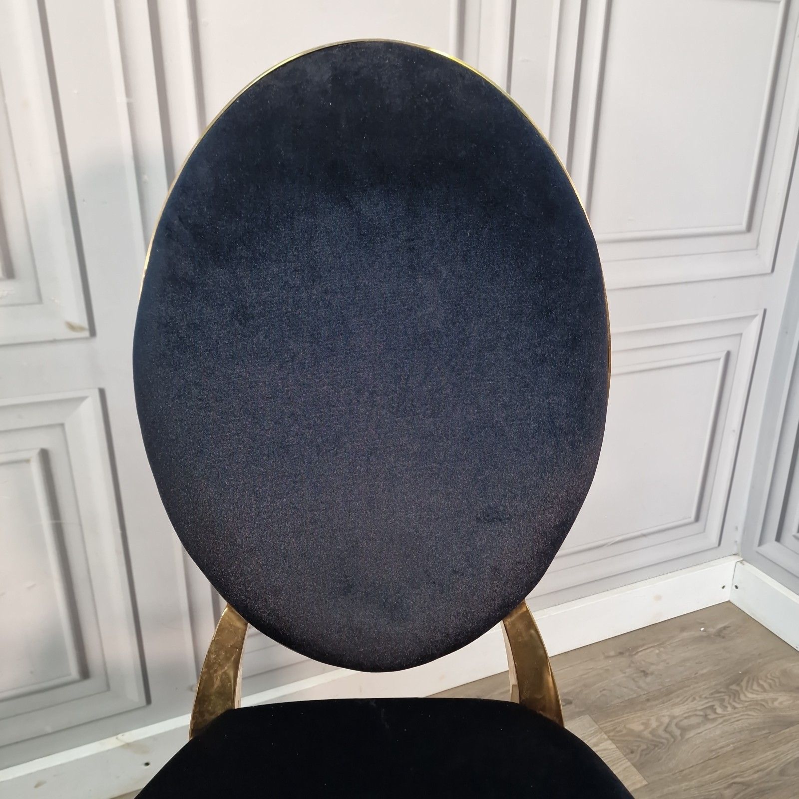 photo for sale Vintage Dior Style Chairs Gold Upholstered Dining Bedroom Seats Retro Mcm Pair