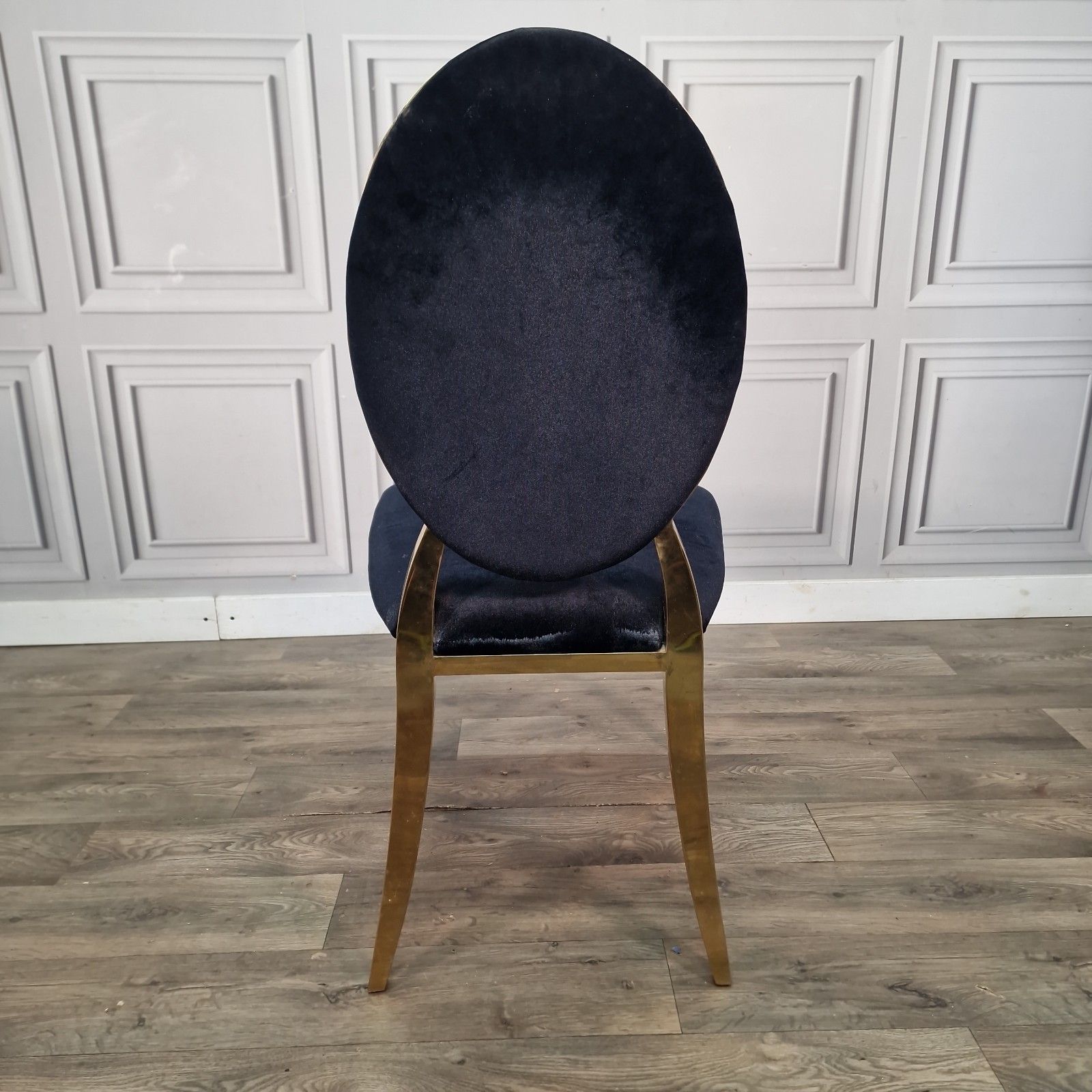photo vintage Vintage Dior Style Chair Gold Upholstered Dining Bedroom Seat Retro Mcm