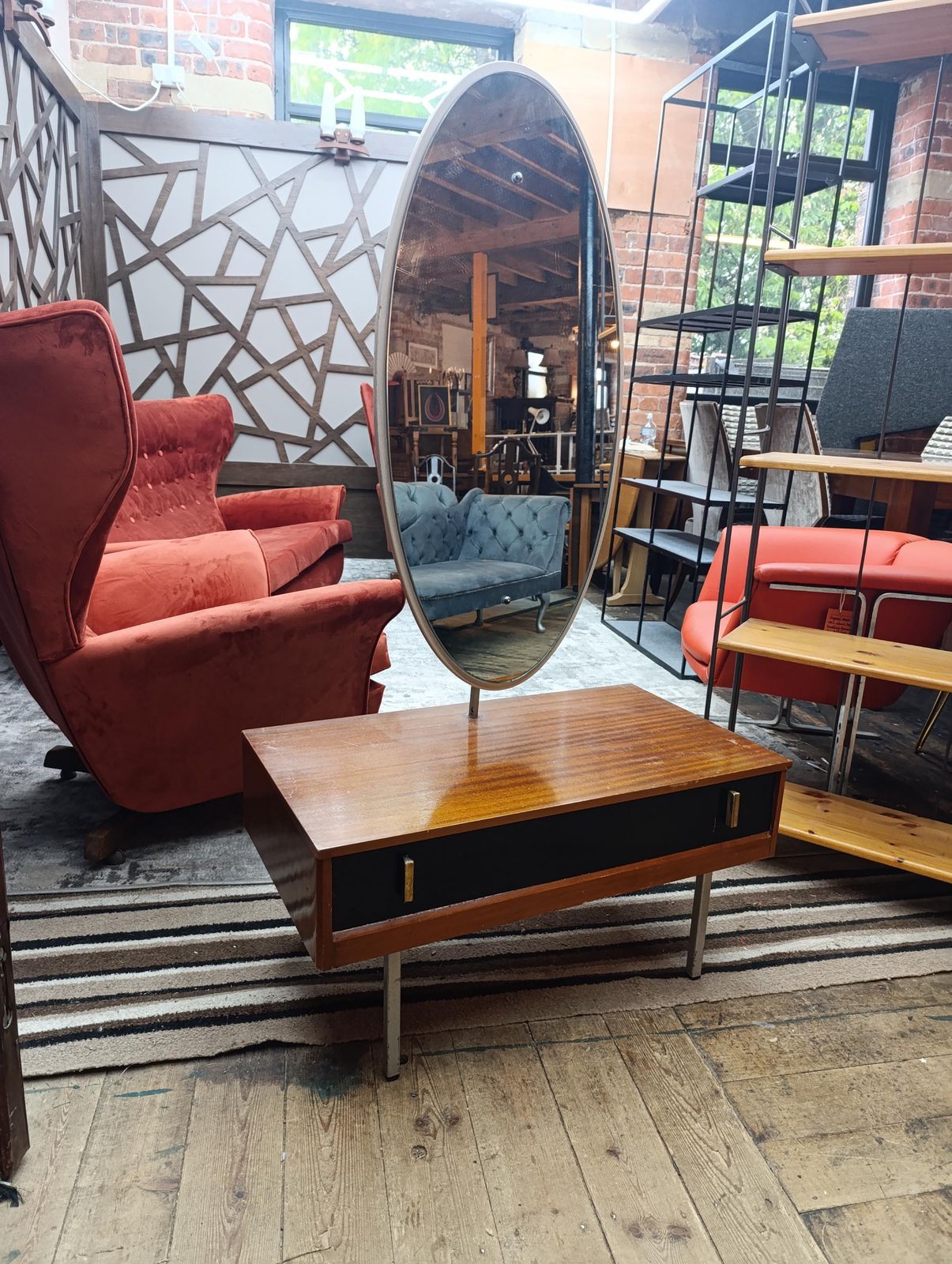 Early 1960s Lebus Dressing Table / Vanity Unit With Adjustable Oval Mirror photo furniture