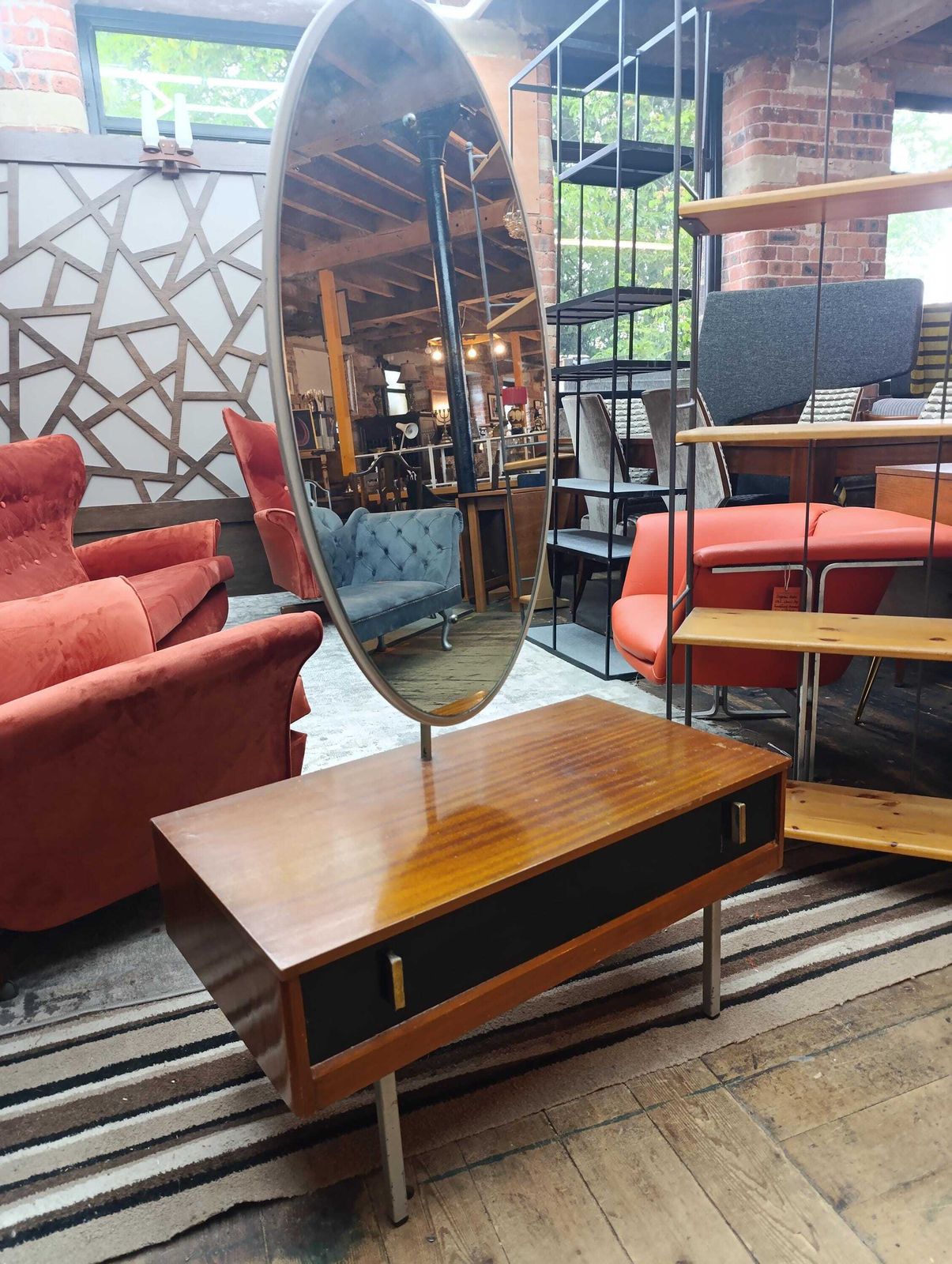 Early 1960s Lebus Dressing Table / Vanity Unit With Adjustable Oval Mirror photo buy
