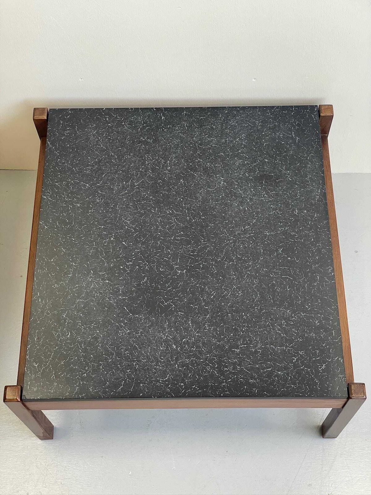Low Coffee Table Designed By Guy Rogers Black Formica Top And Chunky Modernist Frame photo buy