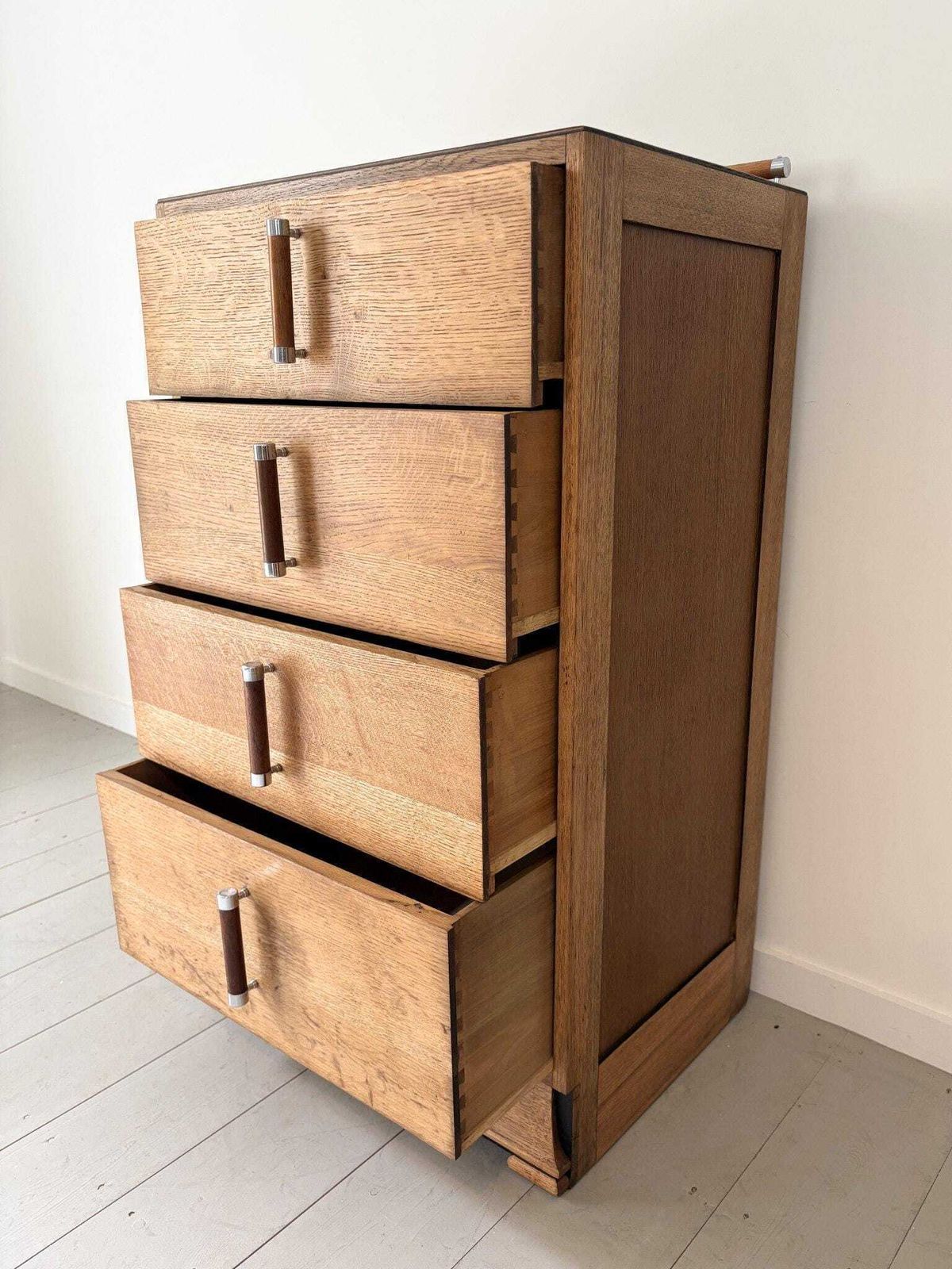 Art Deco Chest Of Drawers Dresser With Chrome Details photo Furniture