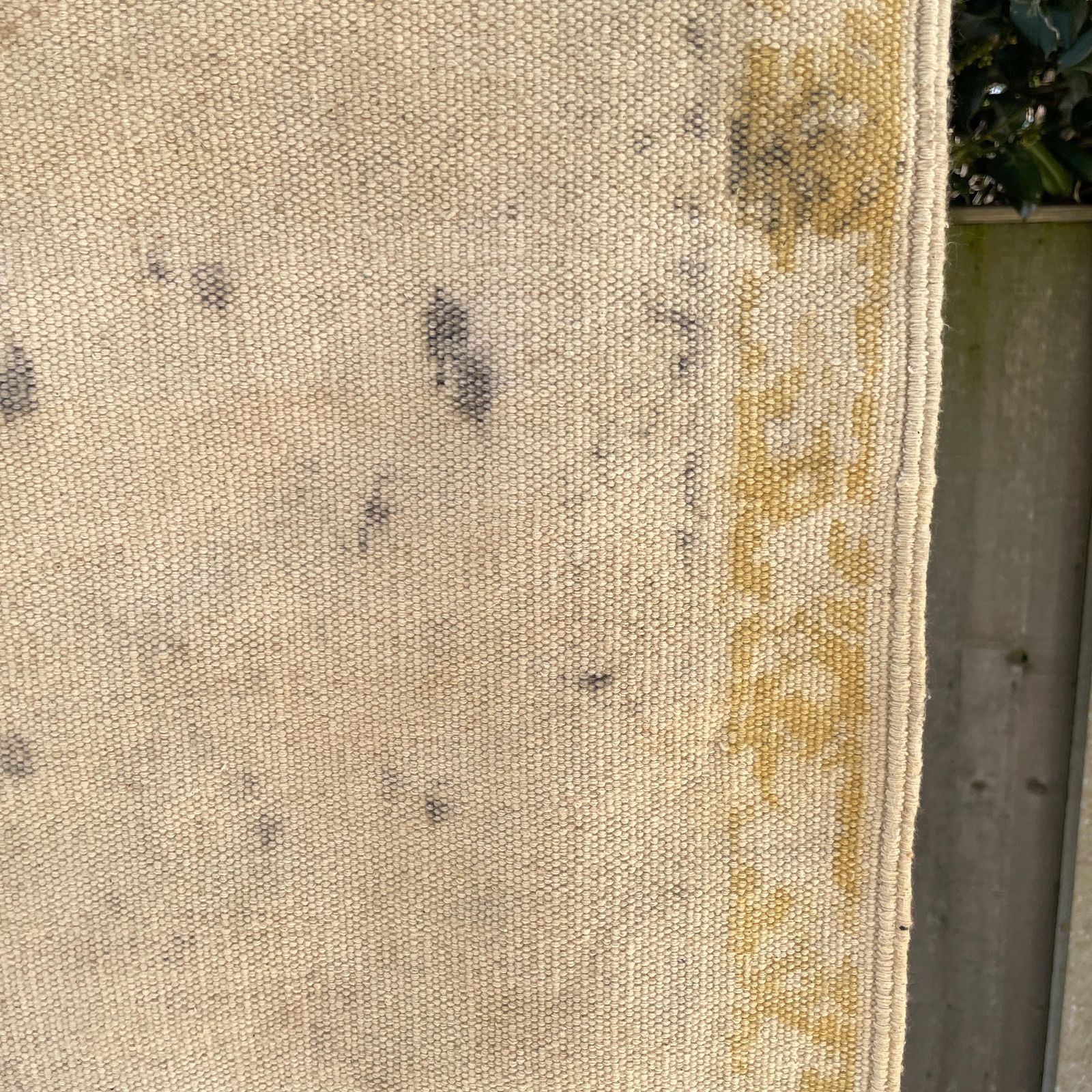 75.0 Hand Printed Floral Runner Rug Cream Pale Yellow Cotton Indian Block Print Long Hallway Rug Vintage Accent Entryway Hallway photo