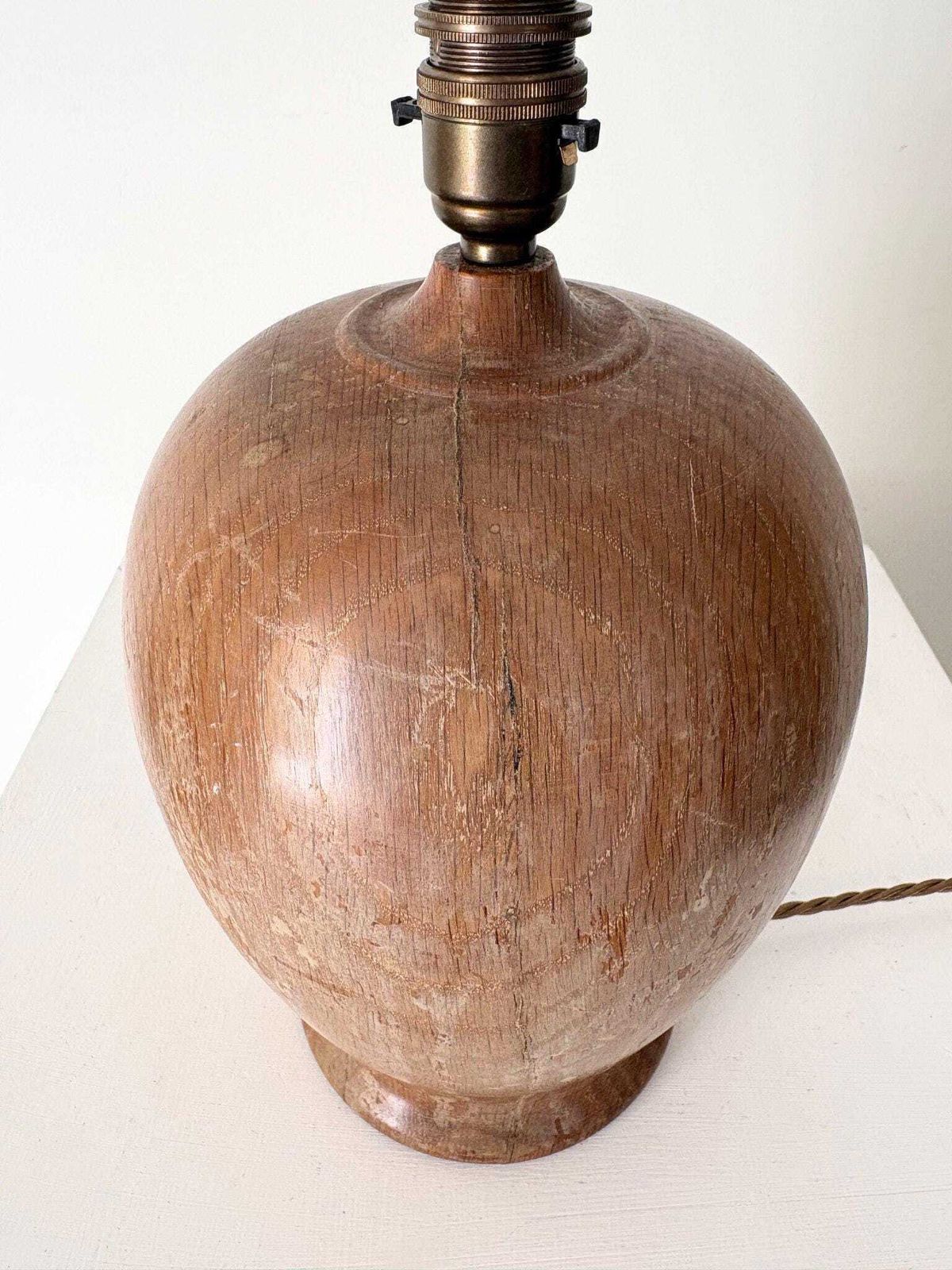 Italian Vintage Lime Wash Solid Wood Table Lamp photo 490.0