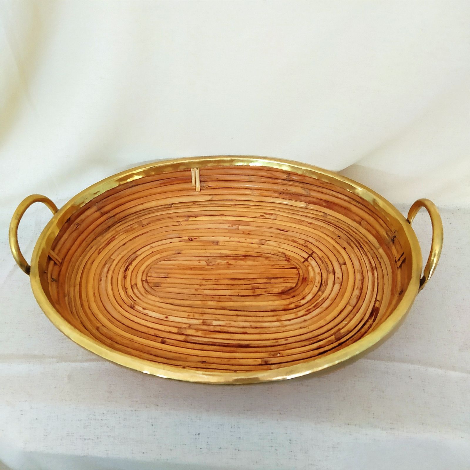 1970's Large Pencil Reed Basket. photo 160.0