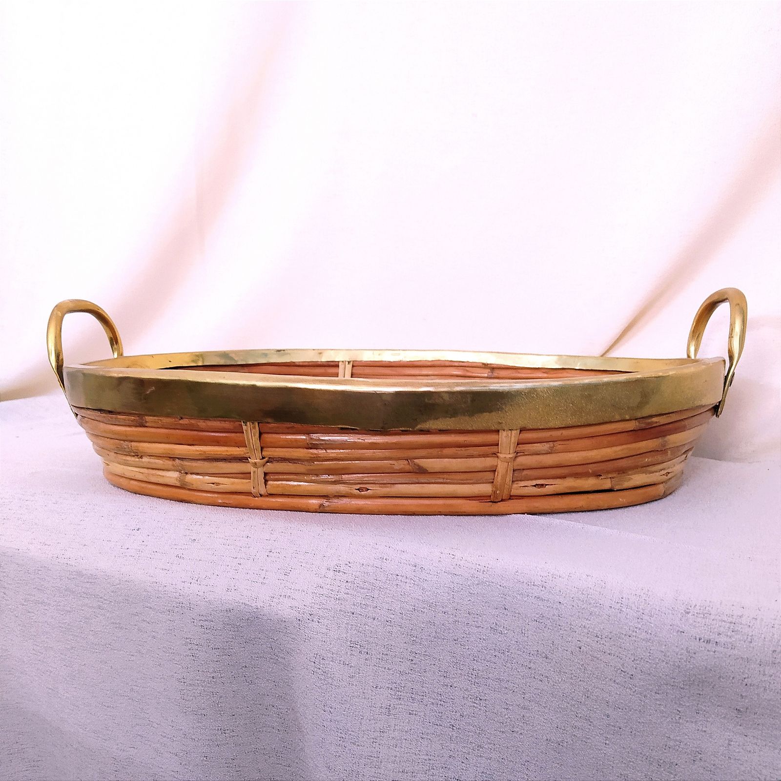 photo for sale 1970's Large Pencil Reed Basket.