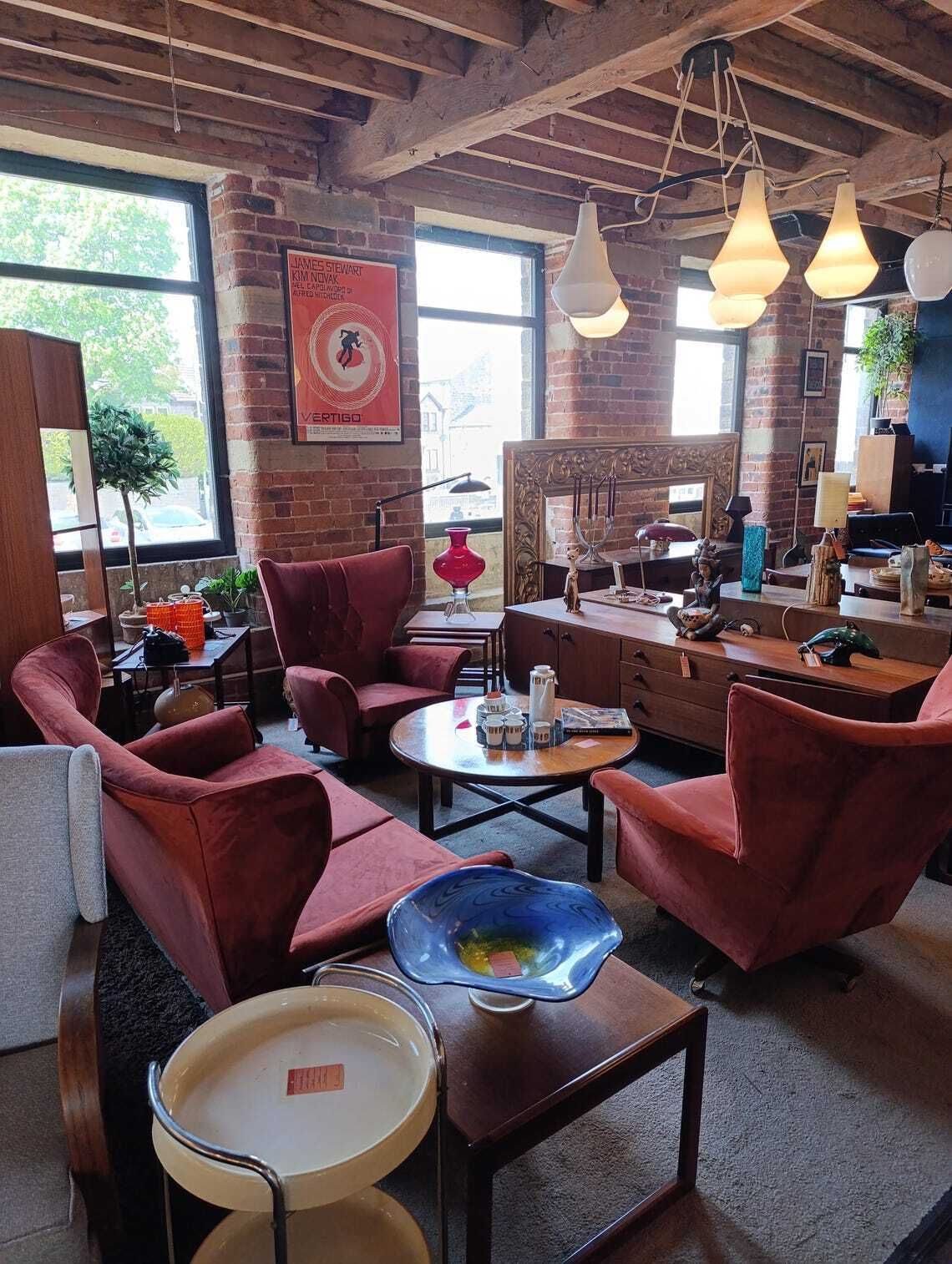 Rare 1960s G Plan Blofeld Swivel And Tilt Three Piece Suite  Fully Restored In Burnt Orange Velvet photo furniture