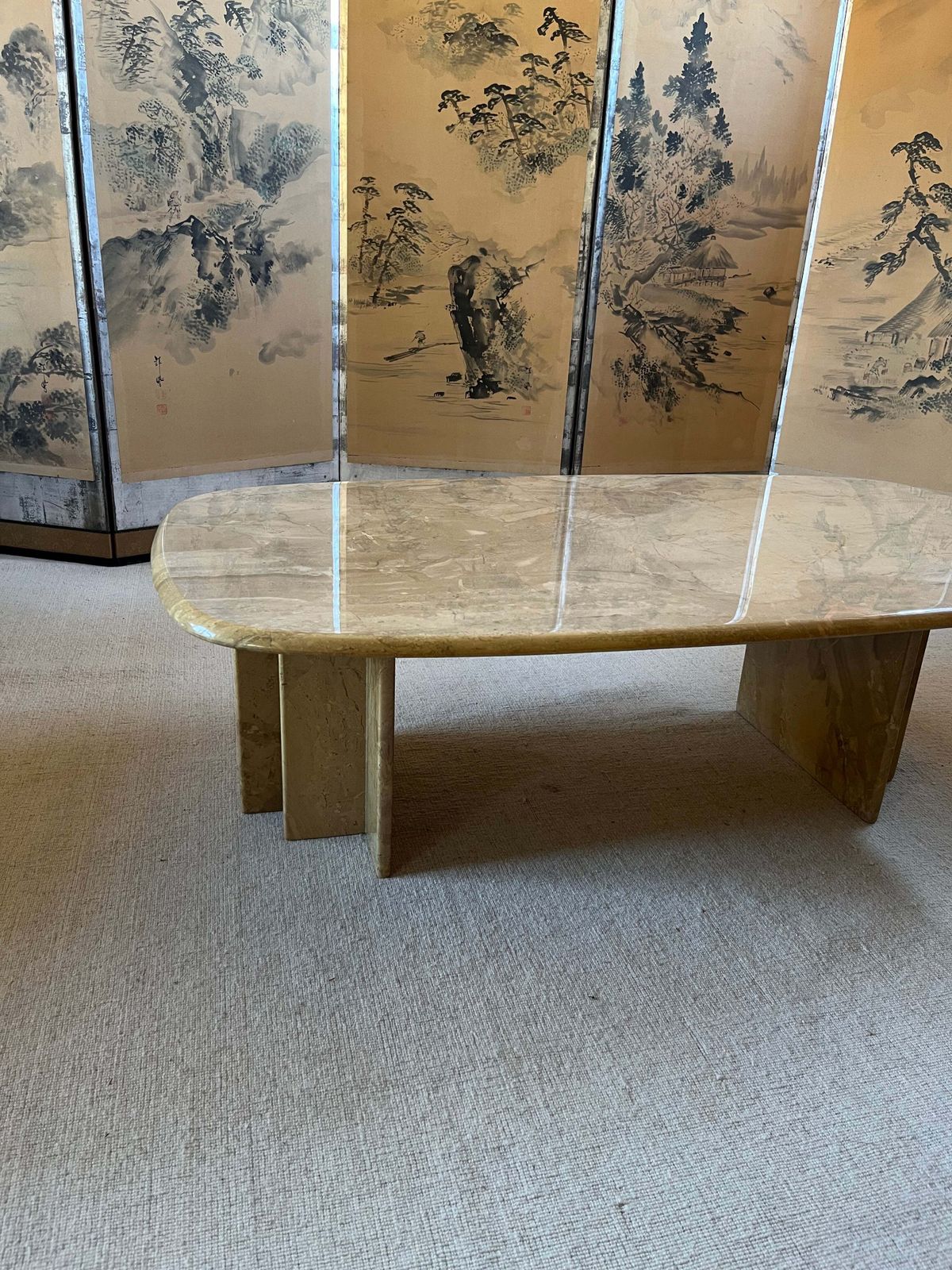 Ochre Marble Coffee Table. C.1970
