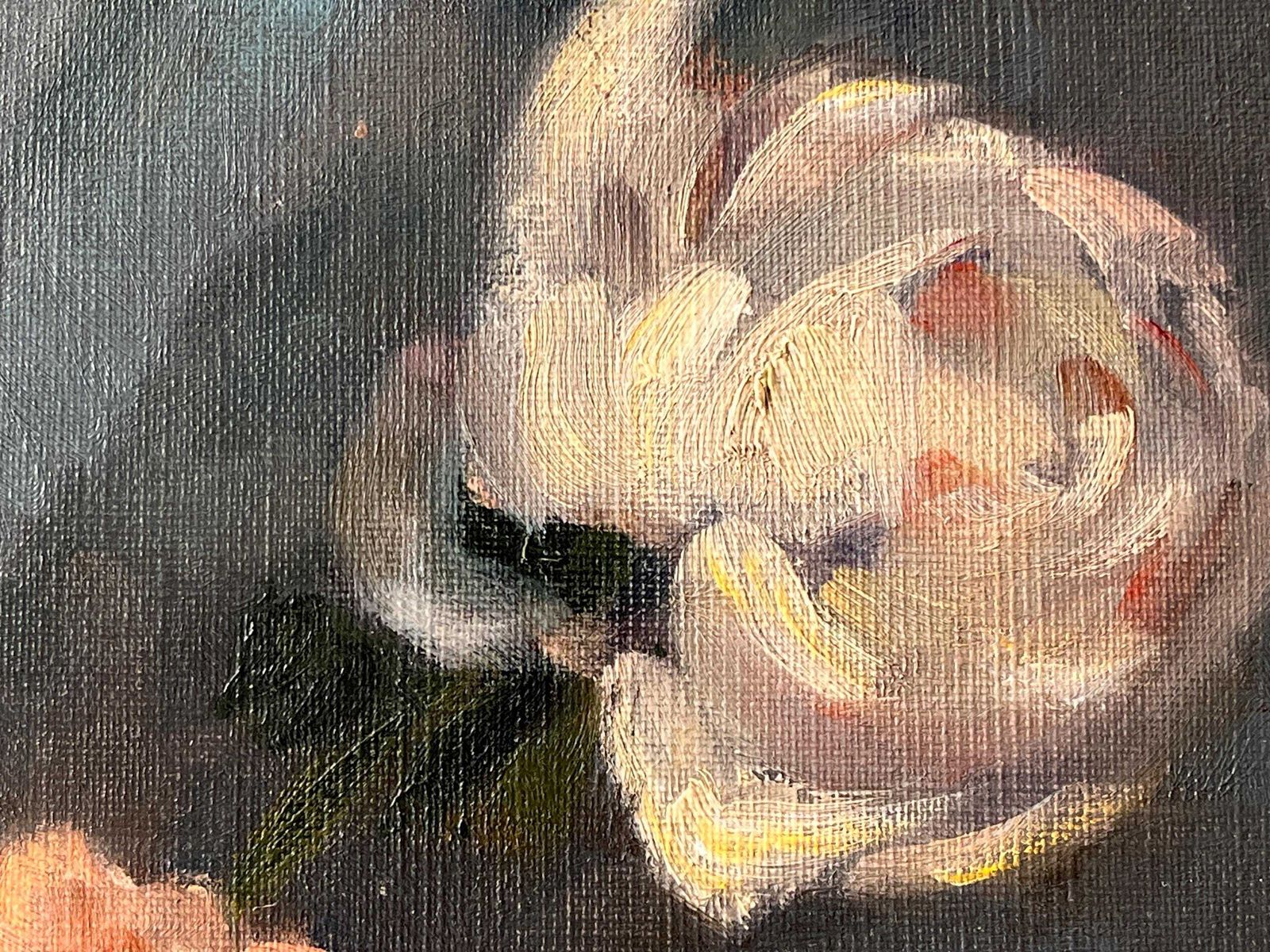 photo for sale Nature morte française d'époque, bouquet de roses, huile sur toile, années 1930