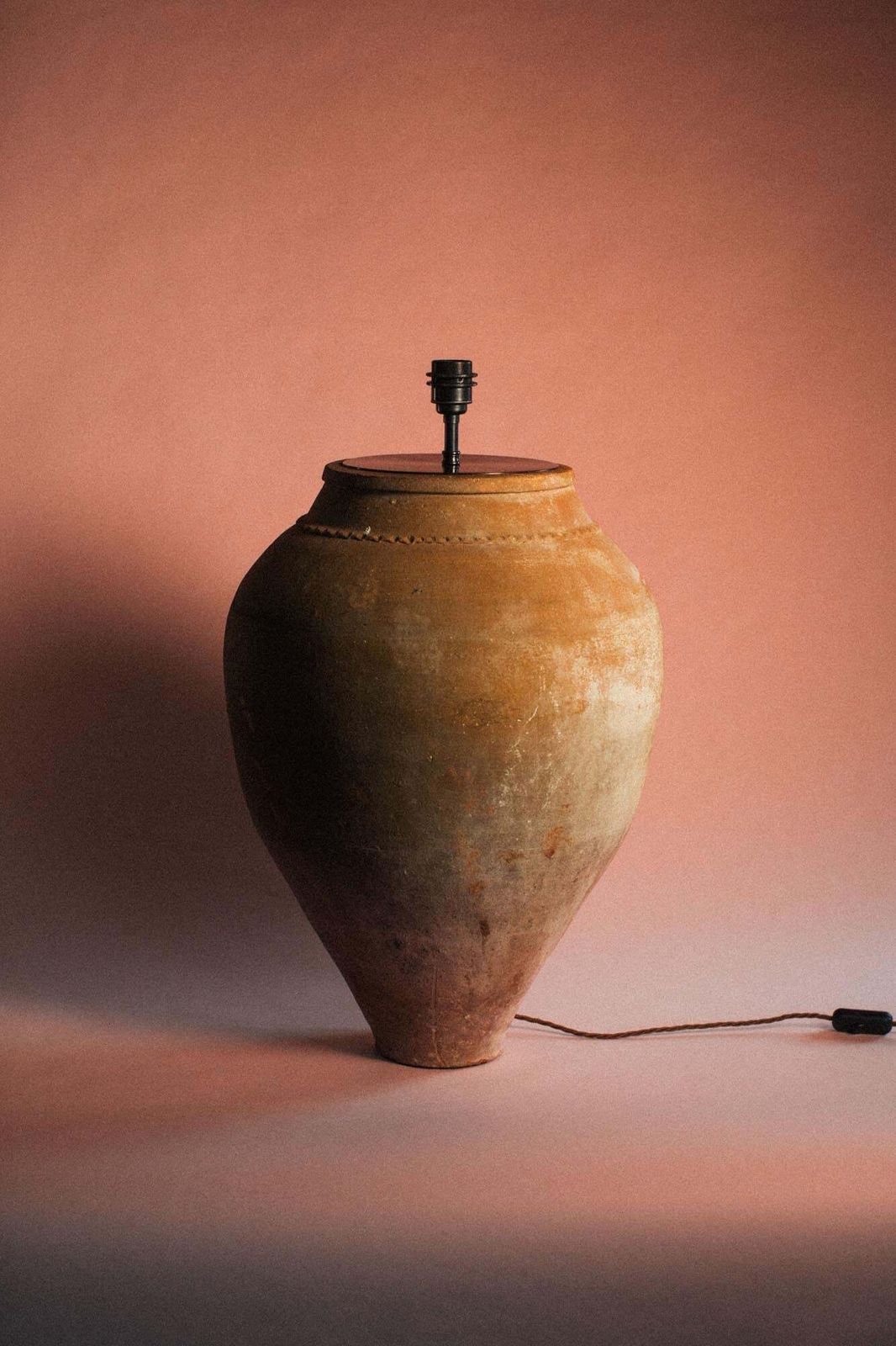 Grand Harvest Tapered Terracotta Lamp photo for sale