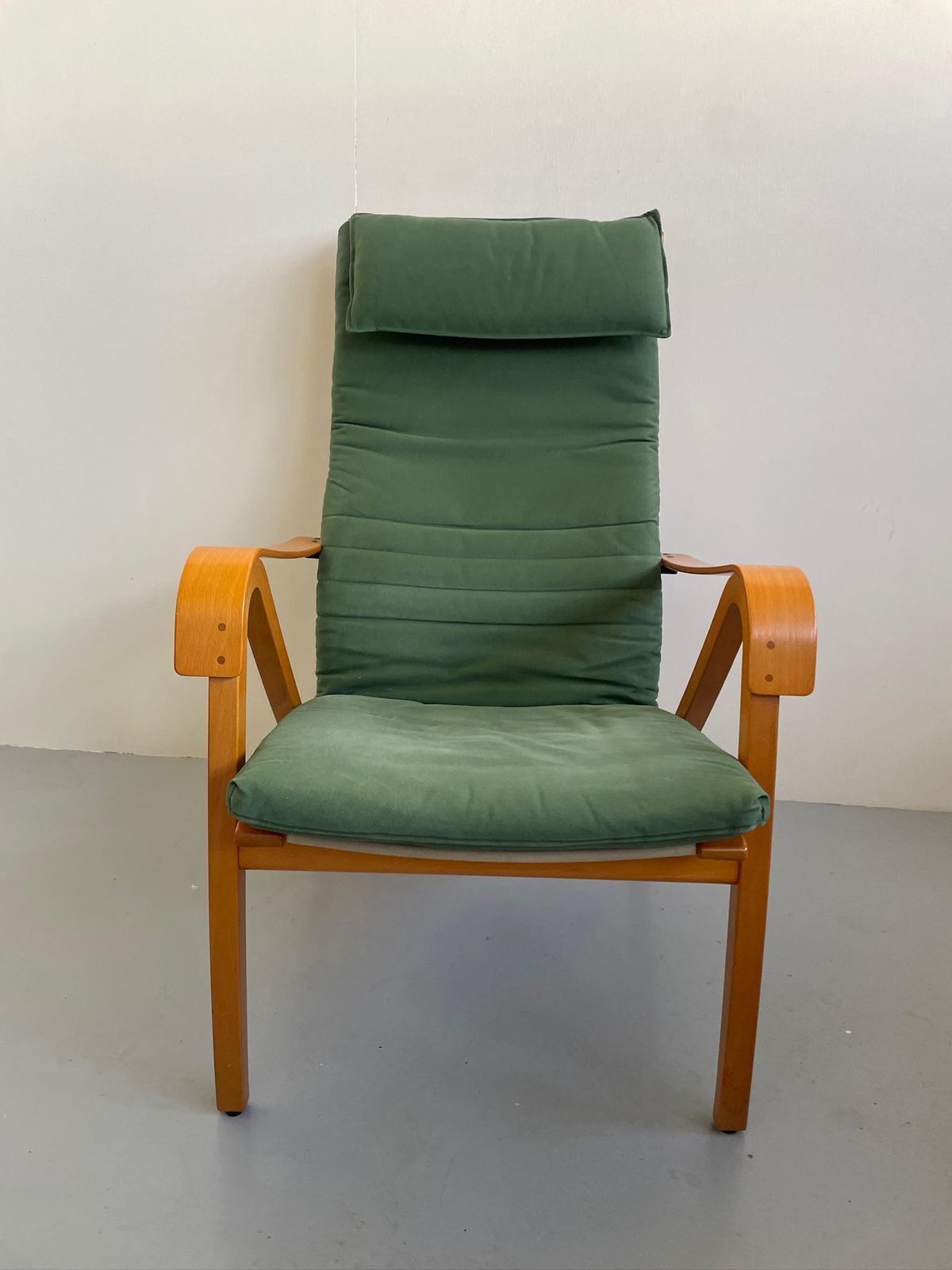 Vintage Ikea Rimbo 1990s Bentwood Armchair Green Modernist By Simo Heikillä photo furniture