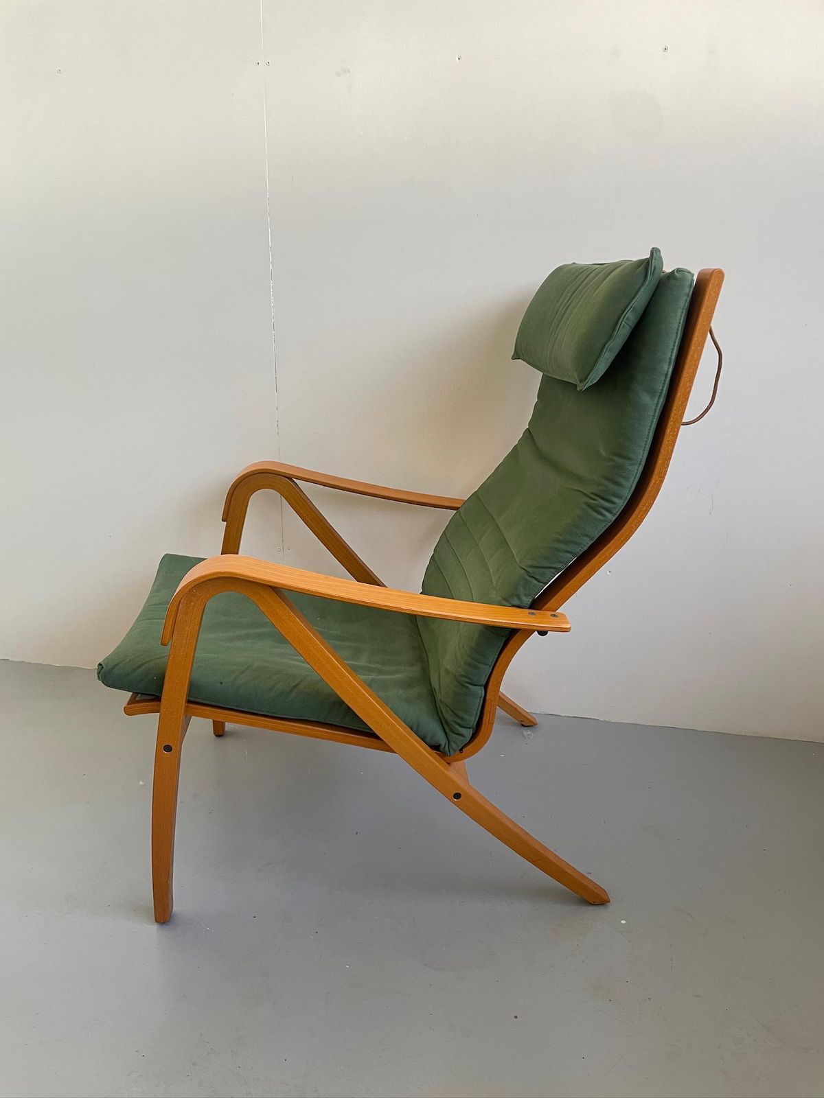 Vintage Ikea Rimbo 1990s Bentwood Armchair Green Modernist By Simo Heikillä photo for sale